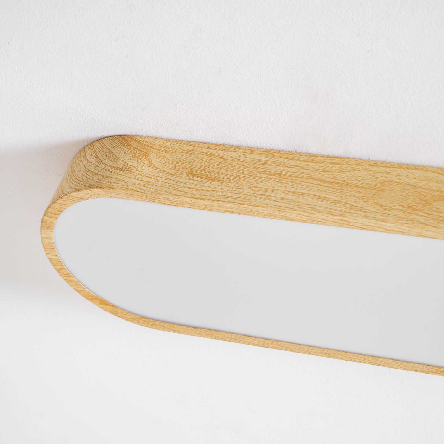 Ceiling Light Wood Look LED 40.0 cm White Flush Mount Living Room Bedroom Hallway Scandinavian Ceiling Lamp | Thomler