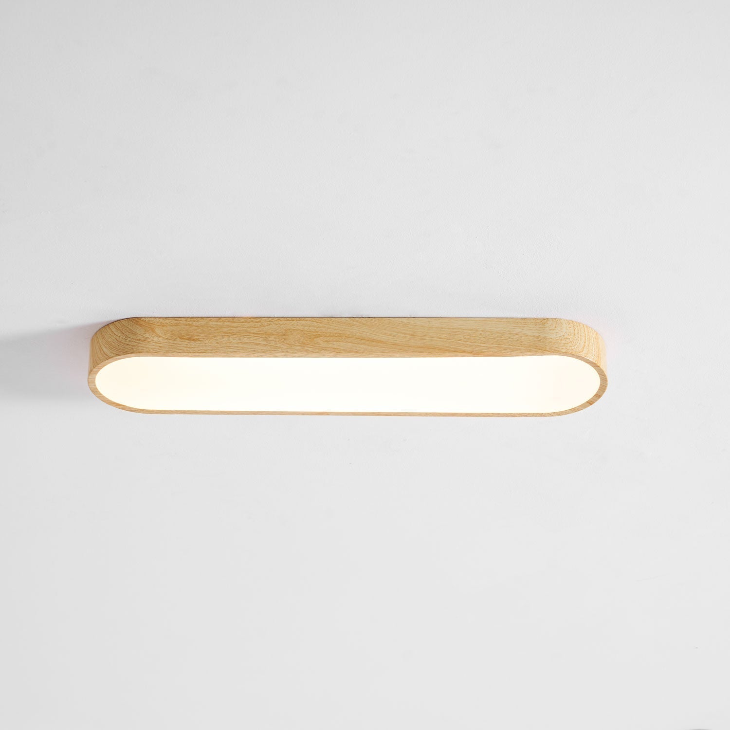 Ceiling Light Wood Look LED 40.0 cm White Flush Mount Living Room Bedroom Hallway Scandinavian Ceiling Lamp | Thomler