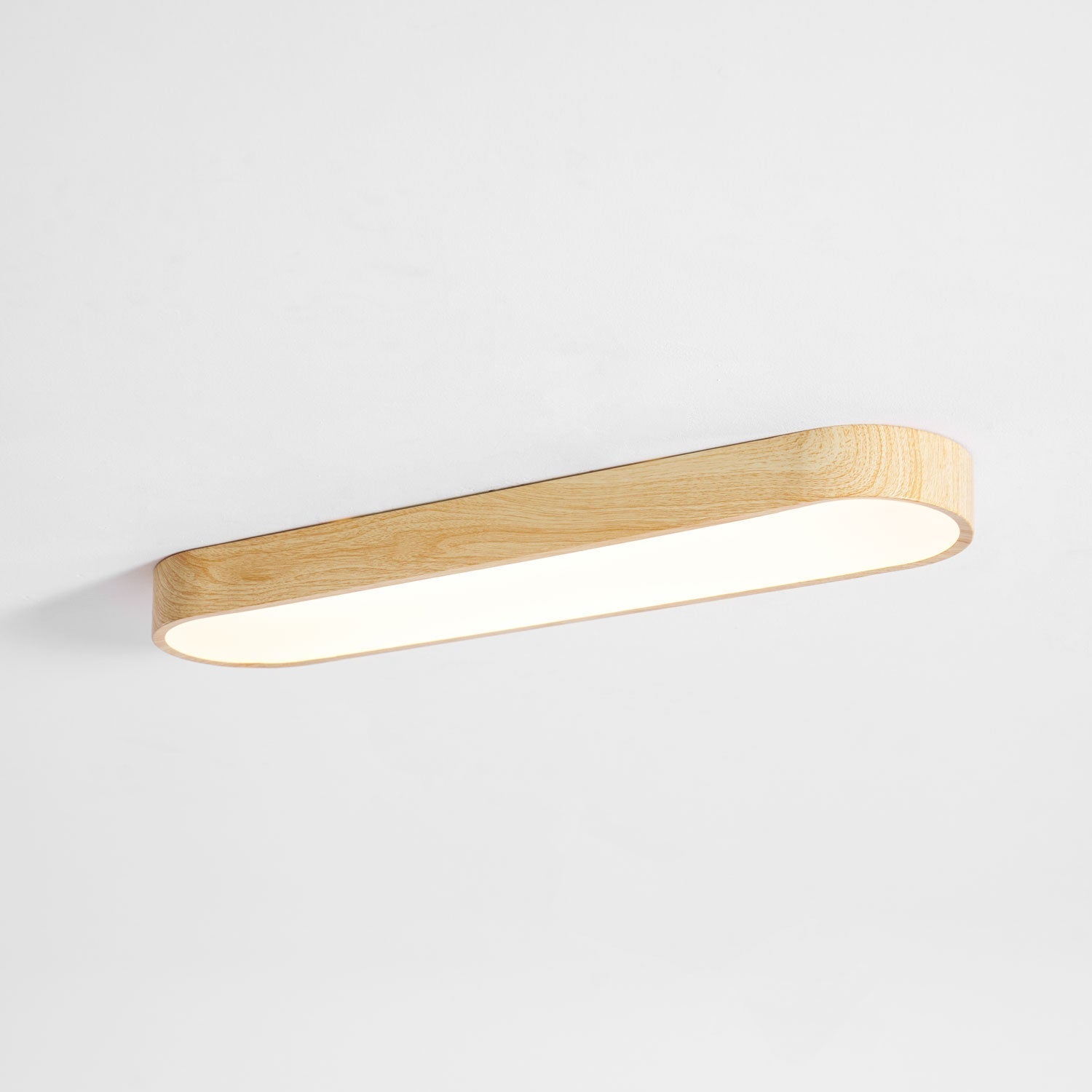 Ceiling Light Wood Look LED 40.0 cm White Flush Mount Living Room Bedroom Hallway Scandinavian Ceiling Lamp | Thomler