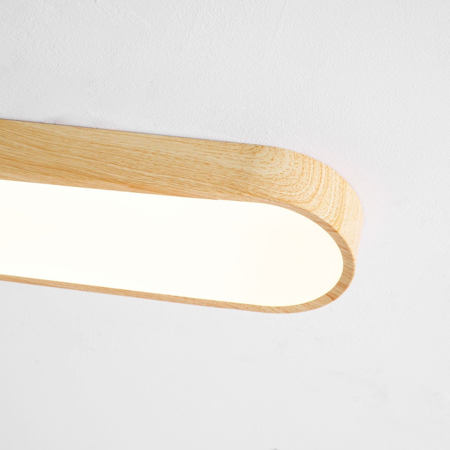 Ceiling Light Wood Look LED 40.0 cm White Flush Mount Living Room Bedroom Hallway Scandinavian Ceiling Lamp | Thomler