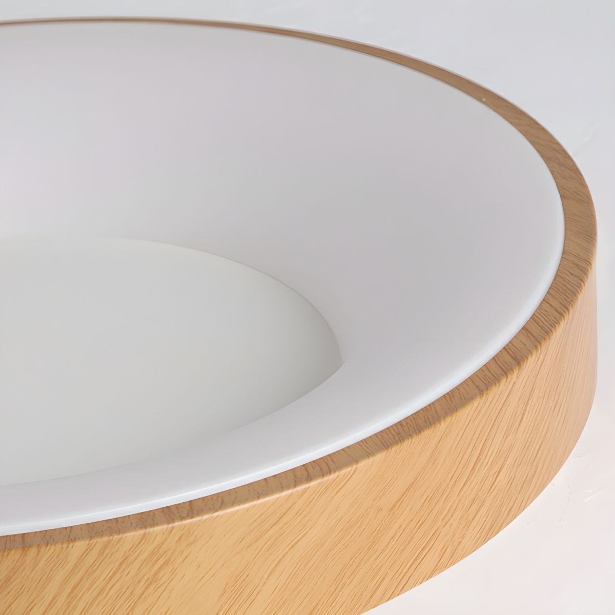 Ceiling Light Wood Look LED 40.0 cm White Flush Mount Living Room Bedroom Hallway Scandinavian Ceiling Lamp | Thomler