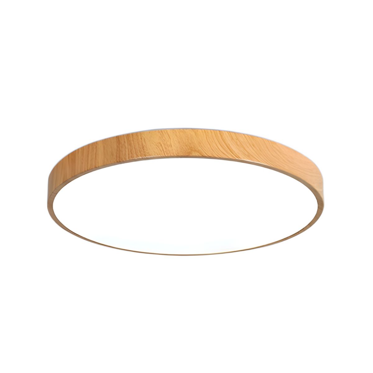 Ceiling Light Wood Look LED 40.0 cm White Flush Mount Living Room Bedroom Hallway Scandinavian Ceiling Lamp | Thomler
