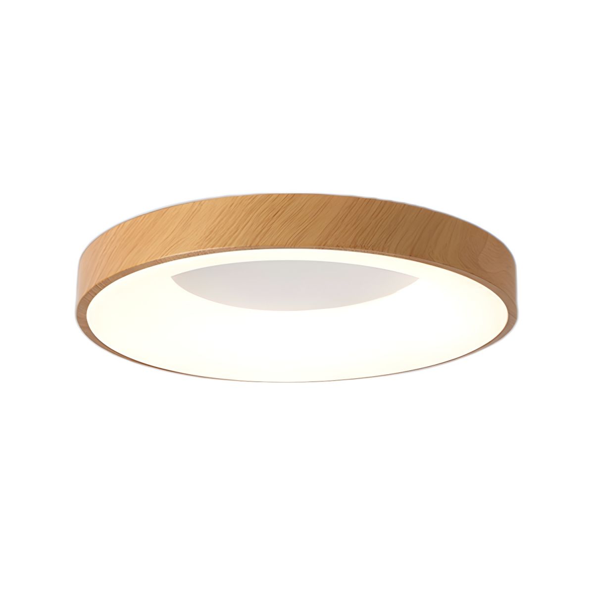 Ceiling Light Wood Look LED 40.0 cm White Flush Mount Living Room Bedroom Hallway Scandinavian Ceiling Lamp | Thomler