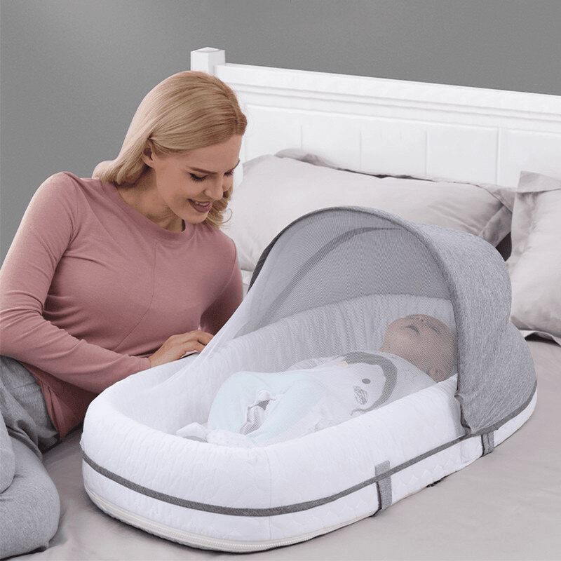 Pop-Up Baby Travel Bed with Bug-Blocking Mesh – Folds Into Backpack for Infants 0-18 Months | Thomler