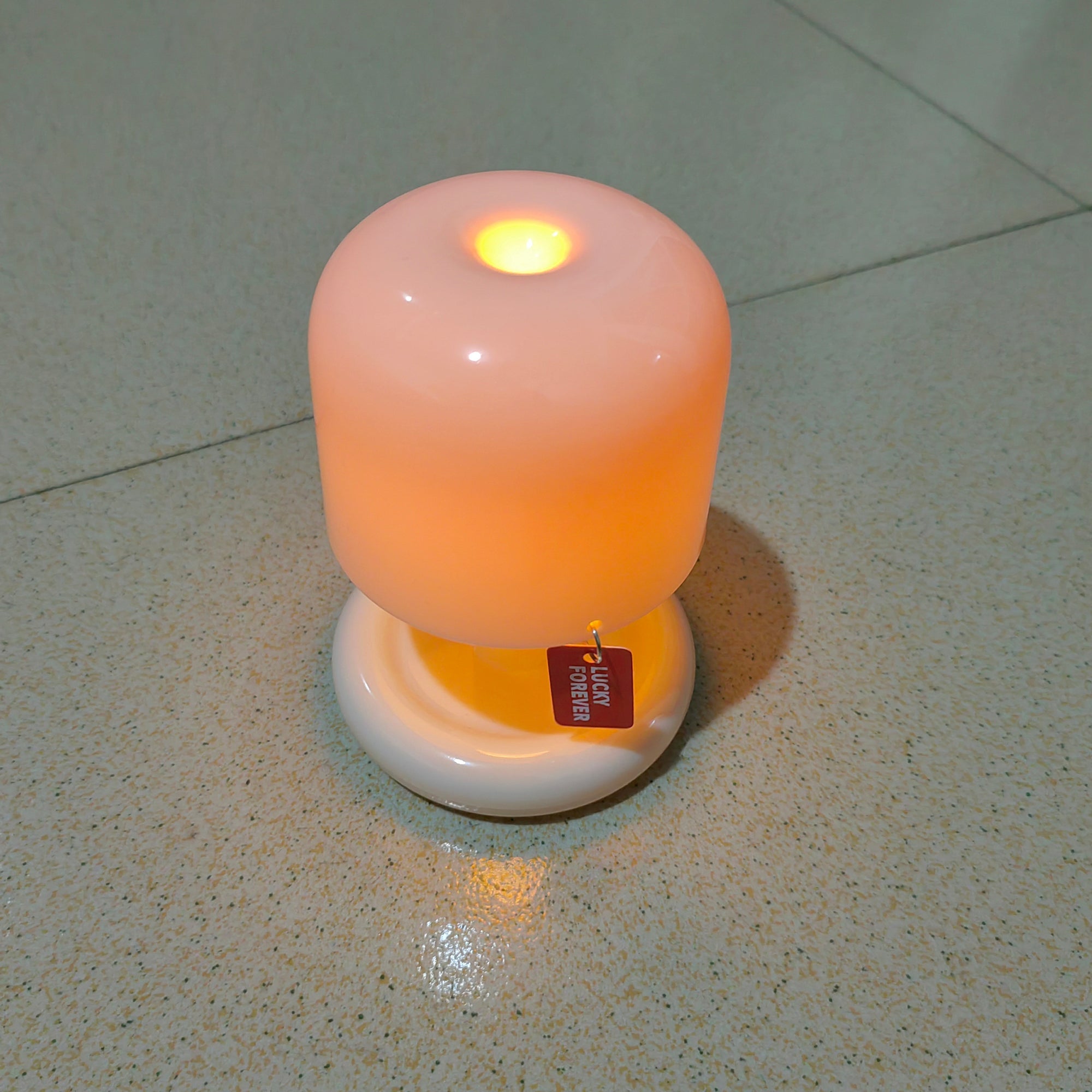 Table Lamp Acrylic 4.1 in Warm White LED Milky White Bedside Desk Light Compact Minimalist | Thomler