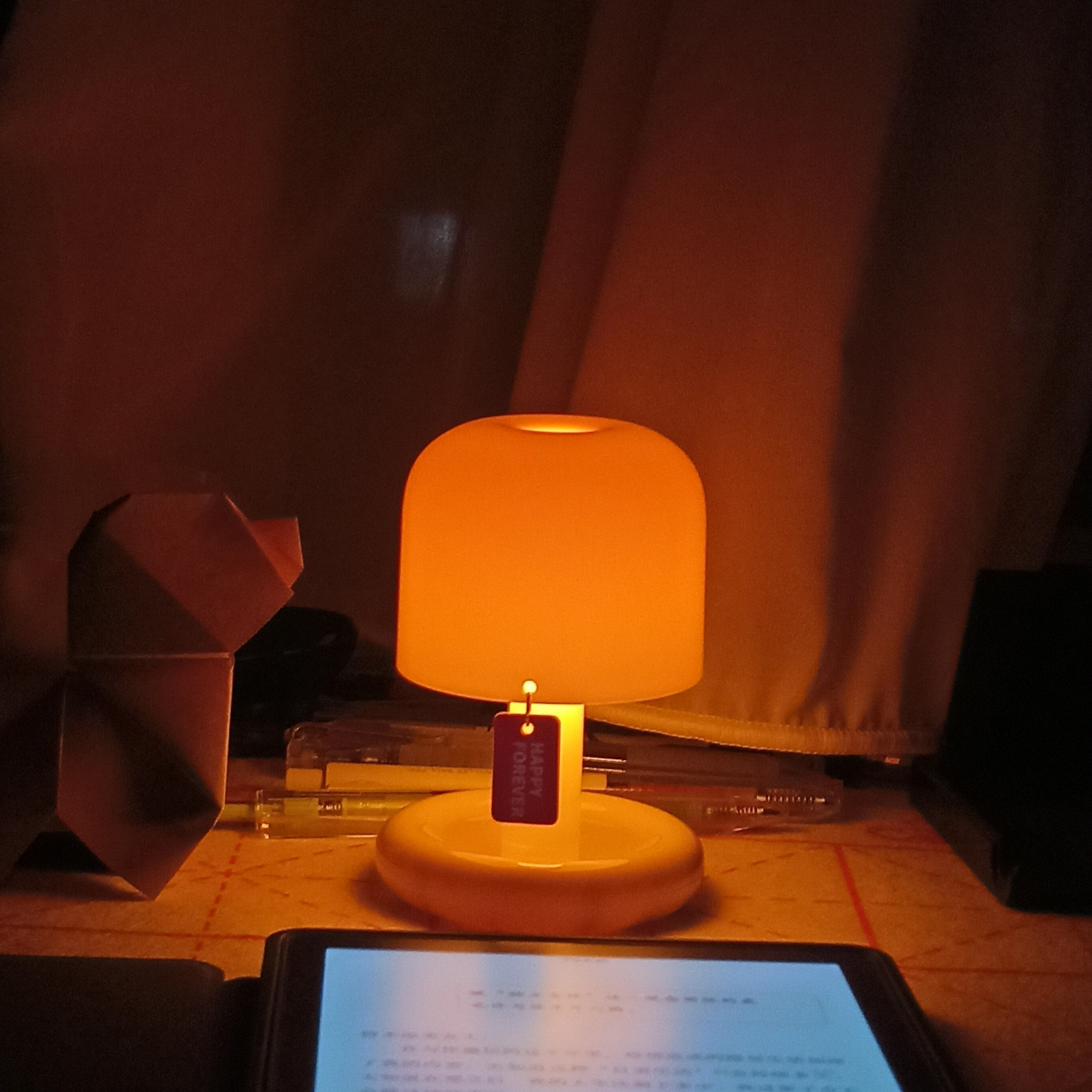 Table Lamp Acrylic 4.1 in Warm White LED Milky White Bedside Desk Light Compact Minimalist | Thomler