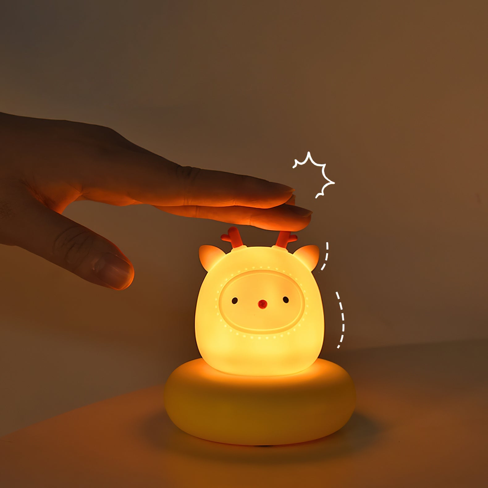 Table Lamp Acrylic 4.1 in Warm White LED Milky White Bedside Desk Light Compact Minimalist | Thomler