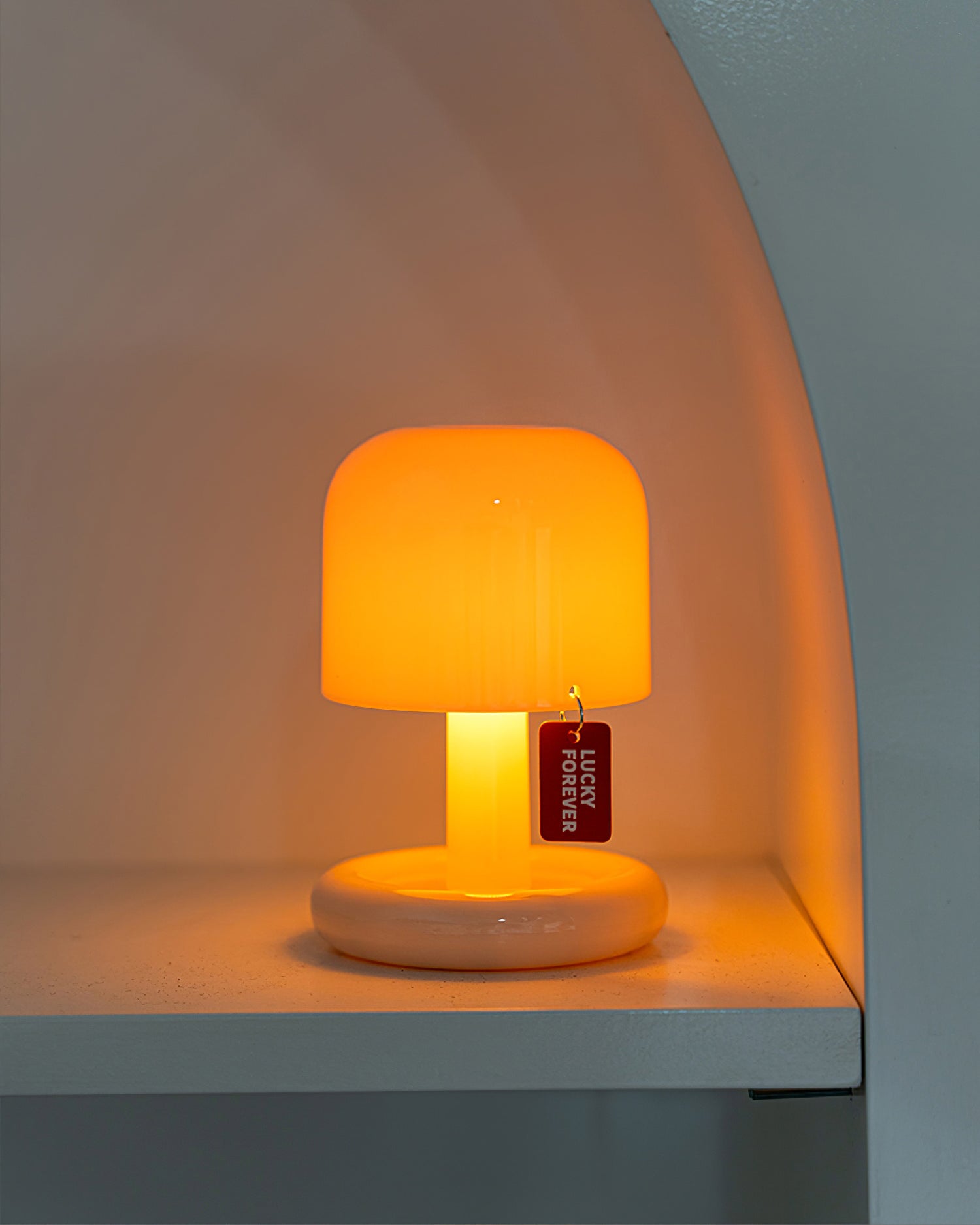 Table Lamp Acrylic 4.1 in Warm White LED Milky White Bedside Desk Light Compact Minimalist | Thomler