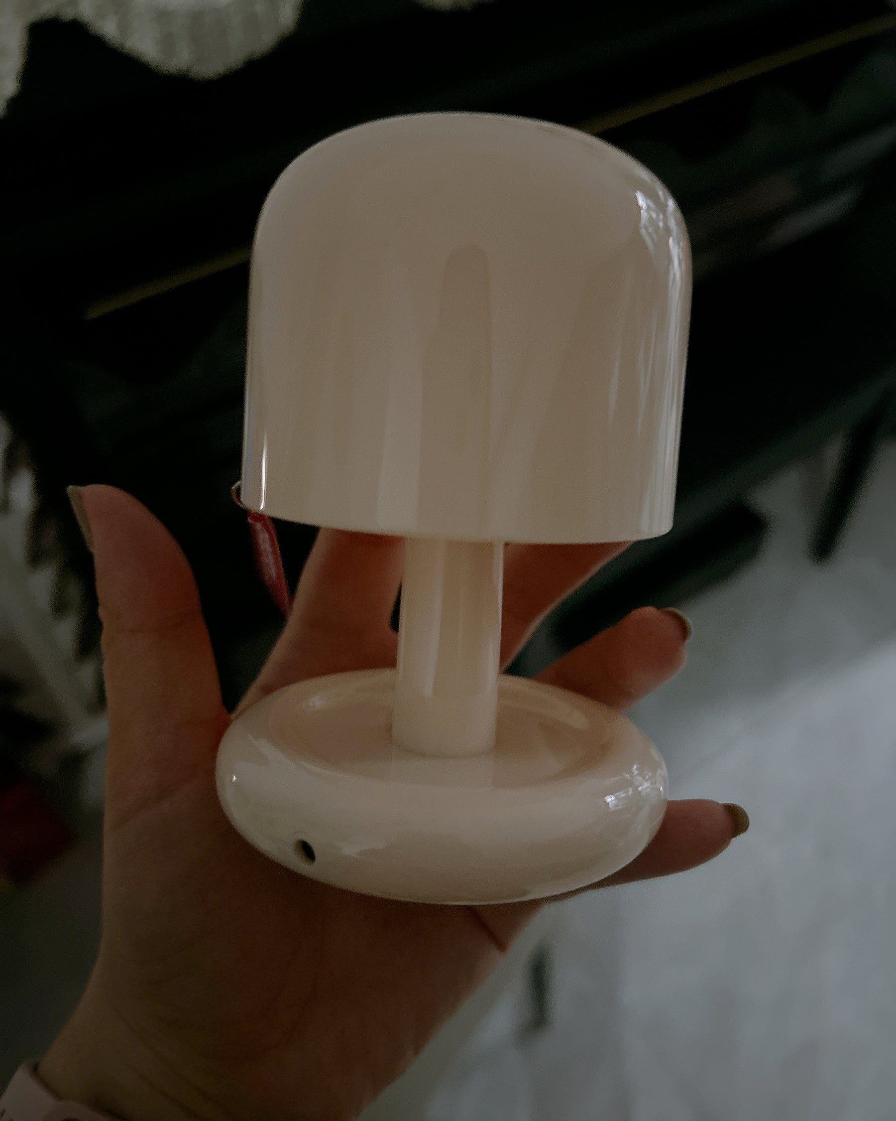 Table Lamp Acrylic 4.1 in Warm White LED Milky White Bedside Desk Light Compact Minimalist | Thomler