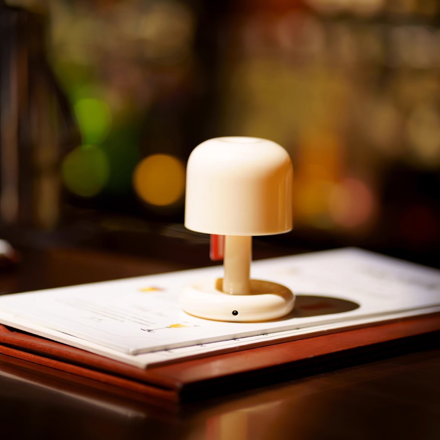 Table Lamp Acrylic 4.1 in Warm White LED Milky White Bedside Desk Light Compact Minimalist | Thomler