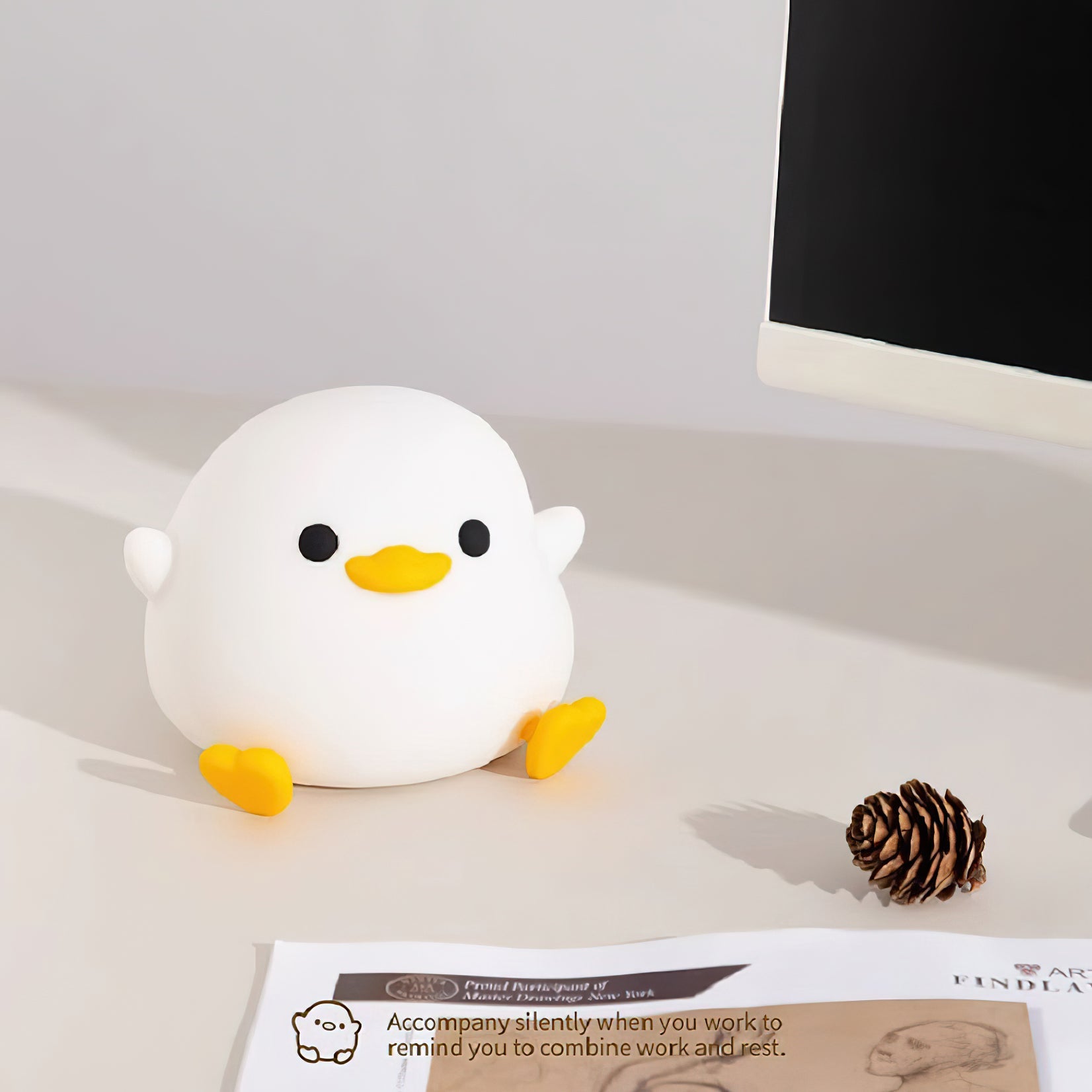 Table Lamp Acrylic 4.1 in Warm White LED Milky White Bedside Desk Light Compact Minimalist | Thomler