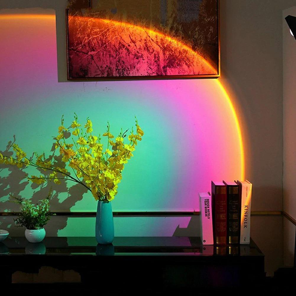 Tabletop Projection Lamp with Atmospheric Light Display for Bedroom, Living Room & Home Office | Desktop Mood Lighting Fixture | Thomler