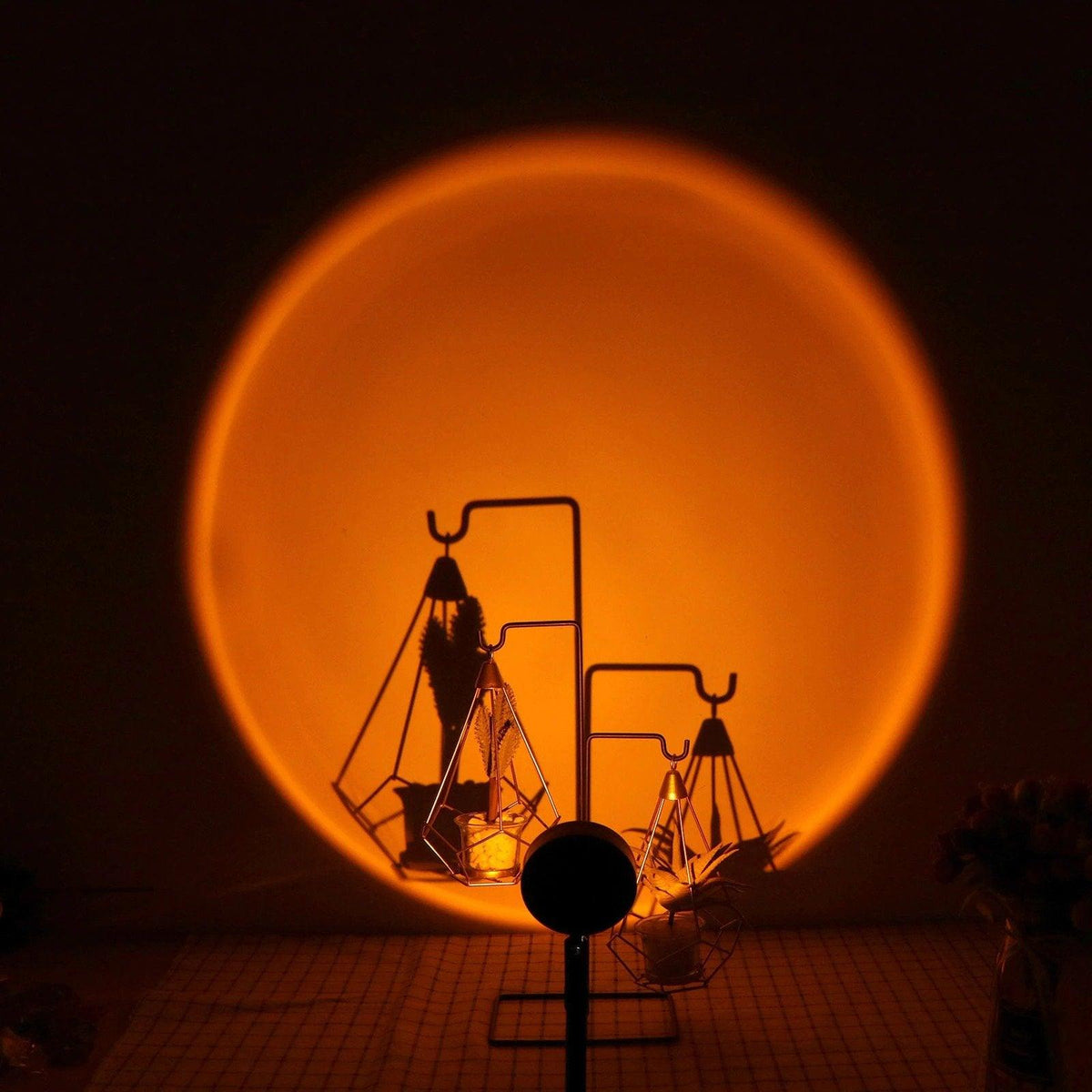 Tabletop Projection Lamp with Atmospheric Light Display for Bedroom, Living Room & Home Office | Desktop Mood Lighting Fixture | Thomler