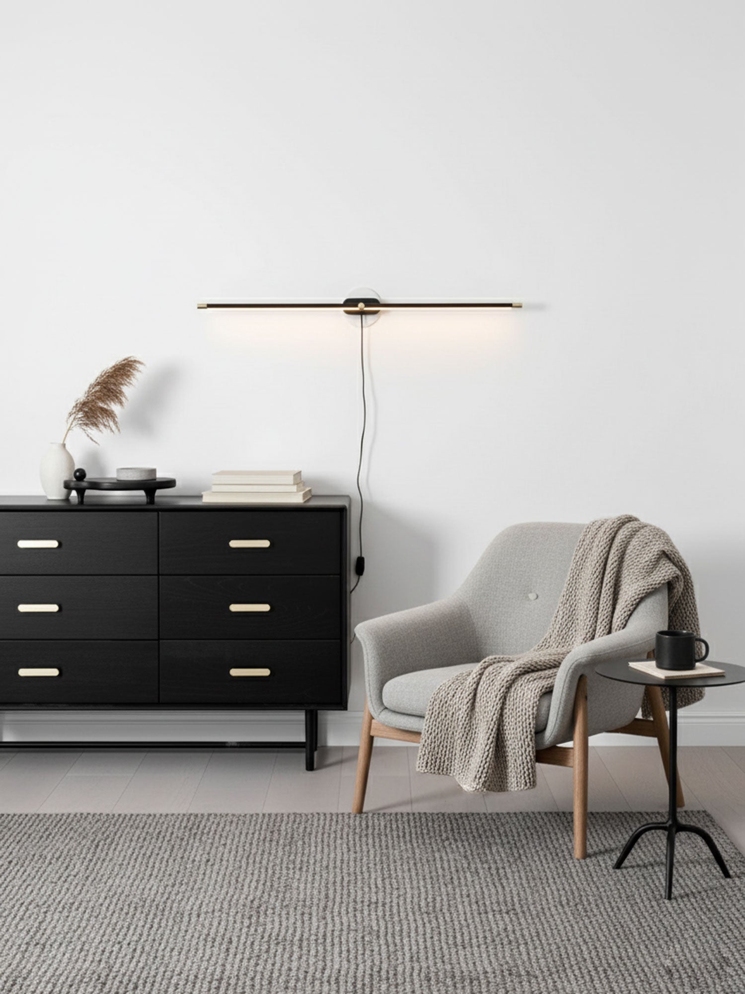 LED Linear Vanity Light 27 in Metal Wall Bathroom Mirror Warm Lighting Fixture Modern Minimalist | Thomler