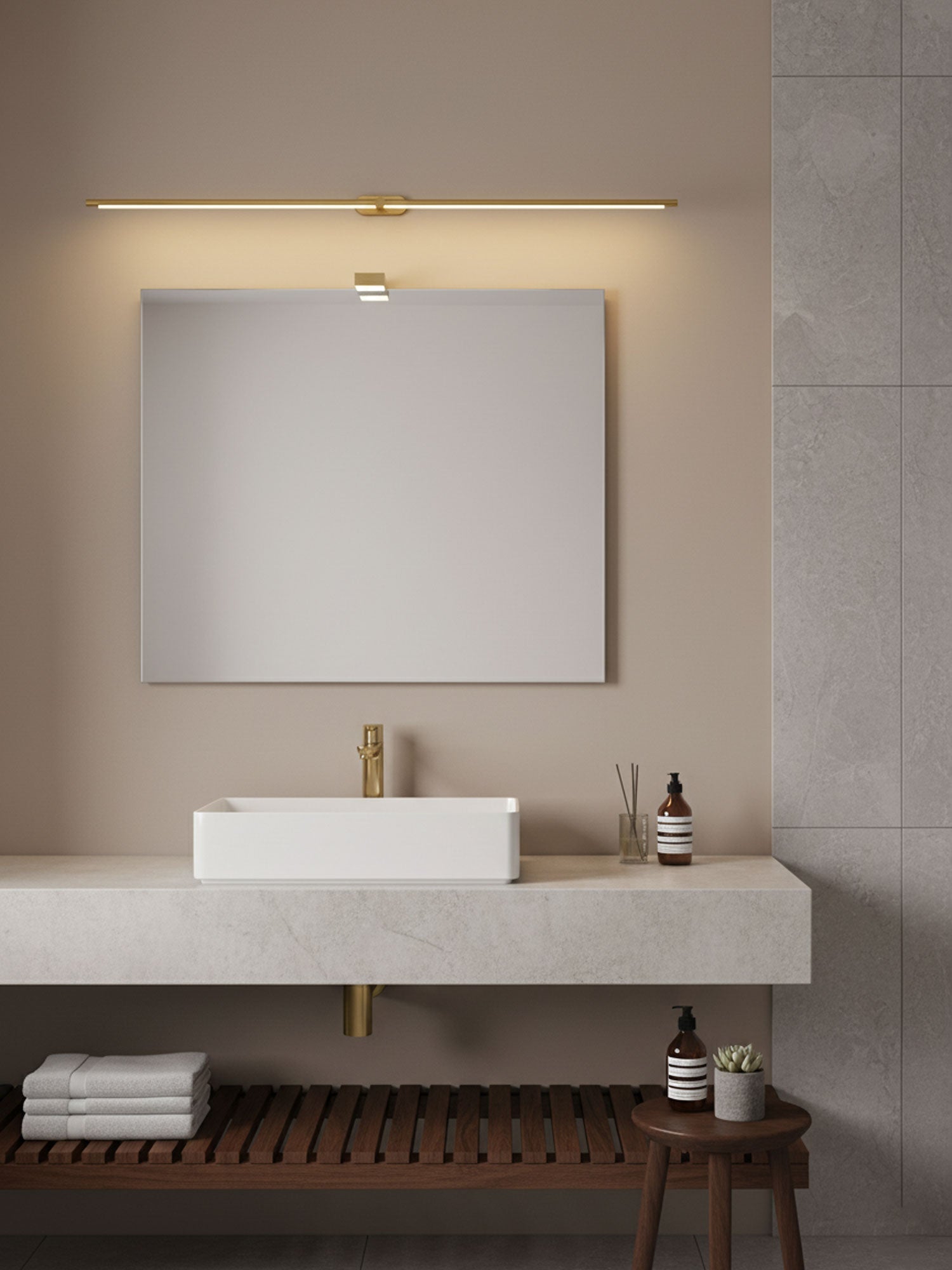 Contemporary Metal Vanity Light Integrated LED 27 in Black Bathroom Wall Lamp Warm Lighting | Thomler