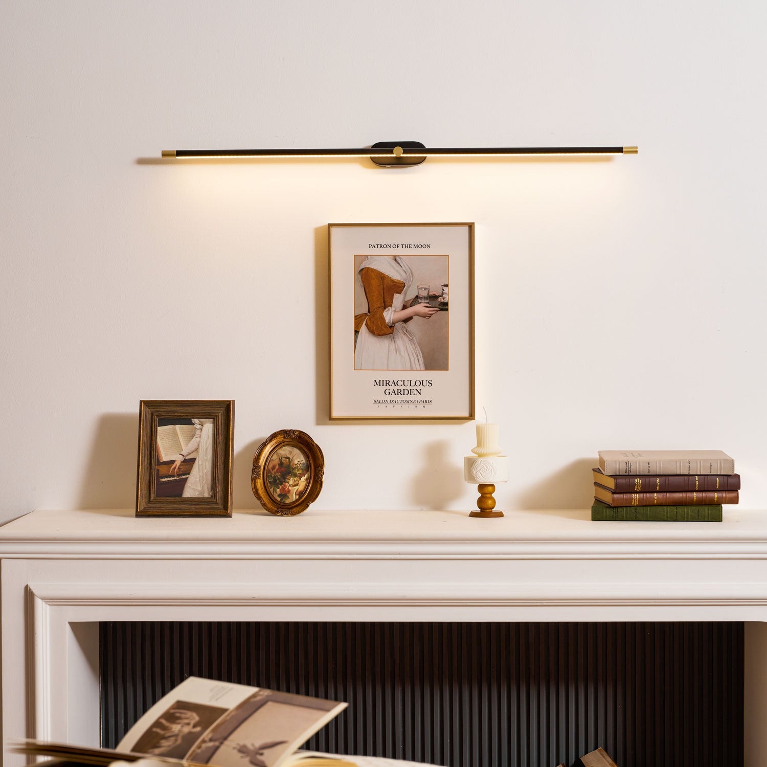 Contemporary Metal Vanity Light Integrated LED 27 in Black Bathroom Wall Lamp Warm Lighting | Thomler