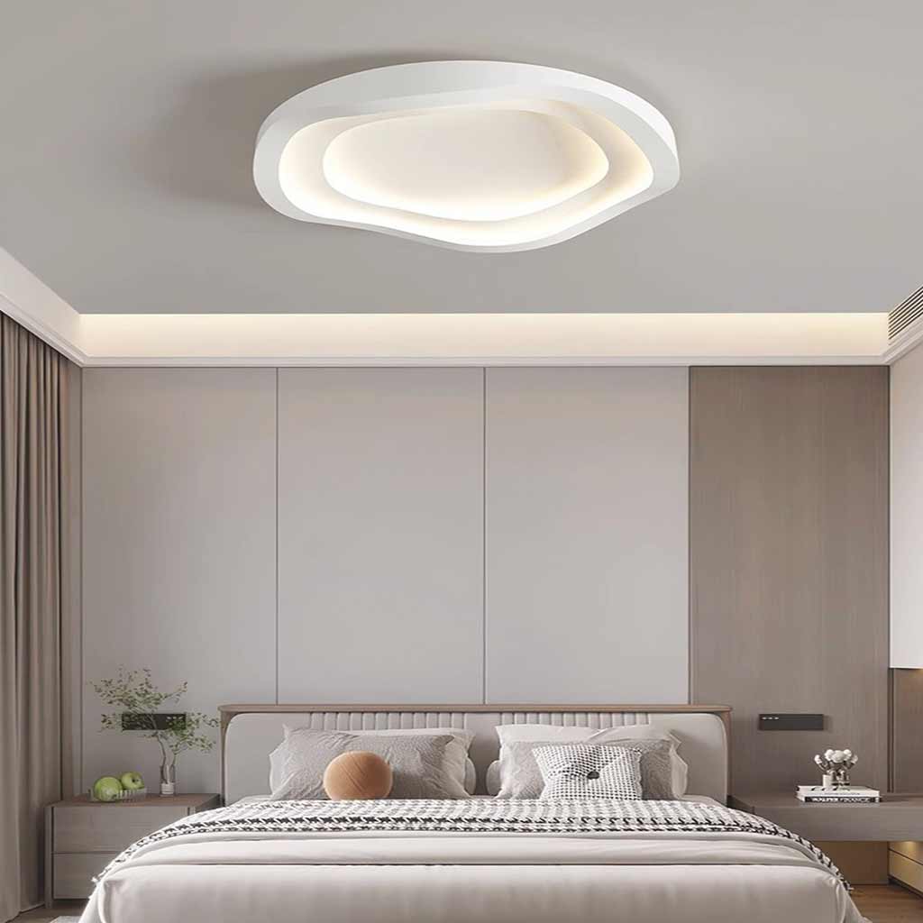 Flush Mount Ceiling Light Iron 15.8 in Dimmable White Modern Living Room Bedroom Dining Room Lighting | Thomler