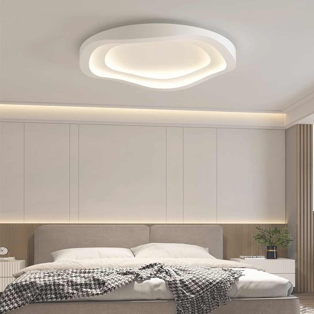 Flush Mount Ceiling Light Iron 15.8 in Dimmable White Modern Living Room Bedroom Dining Room Lighting | Thomler