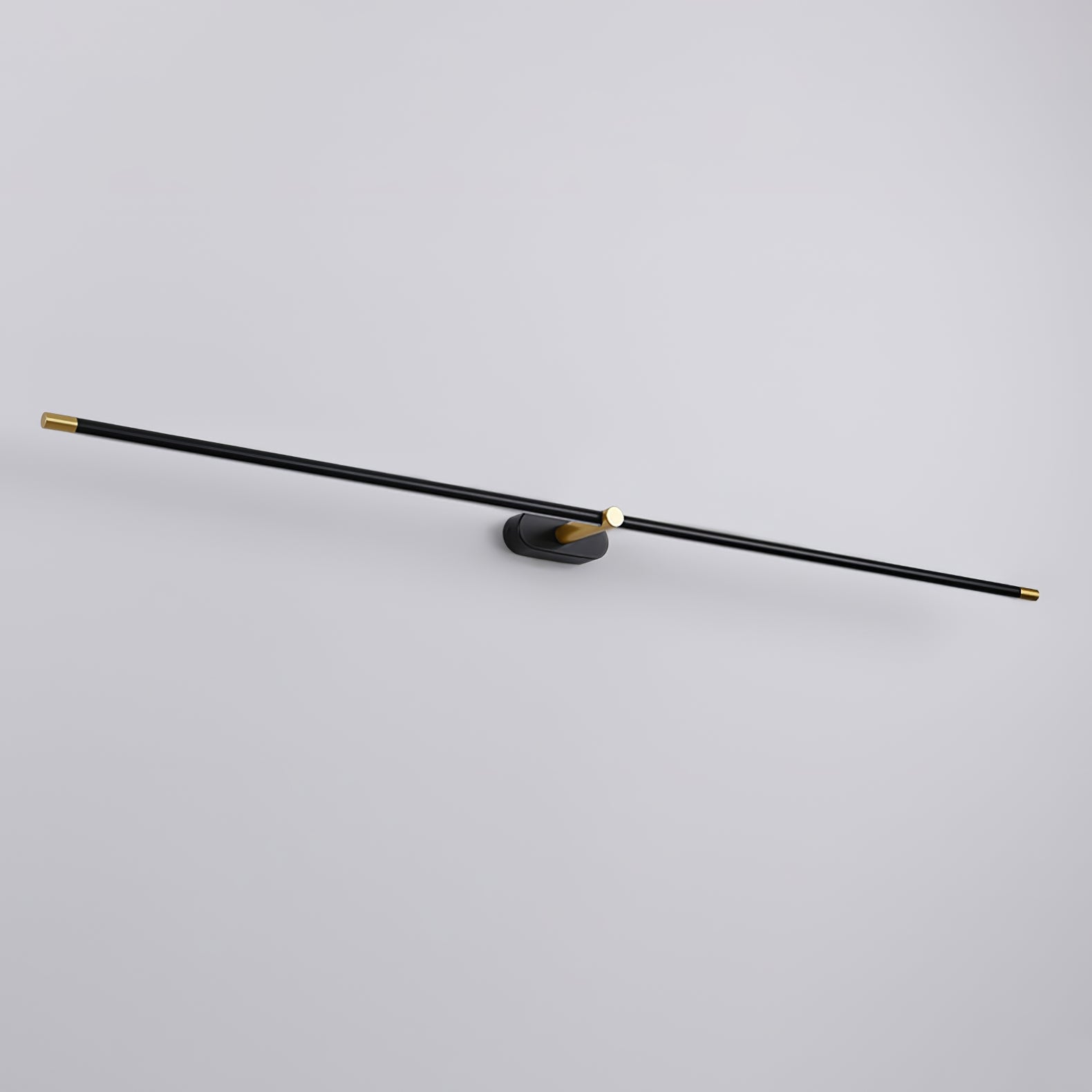 Contemporary Metal LED Vanity Light 27 in Black Bathroom Wall Lamp Warm Light | Thomler