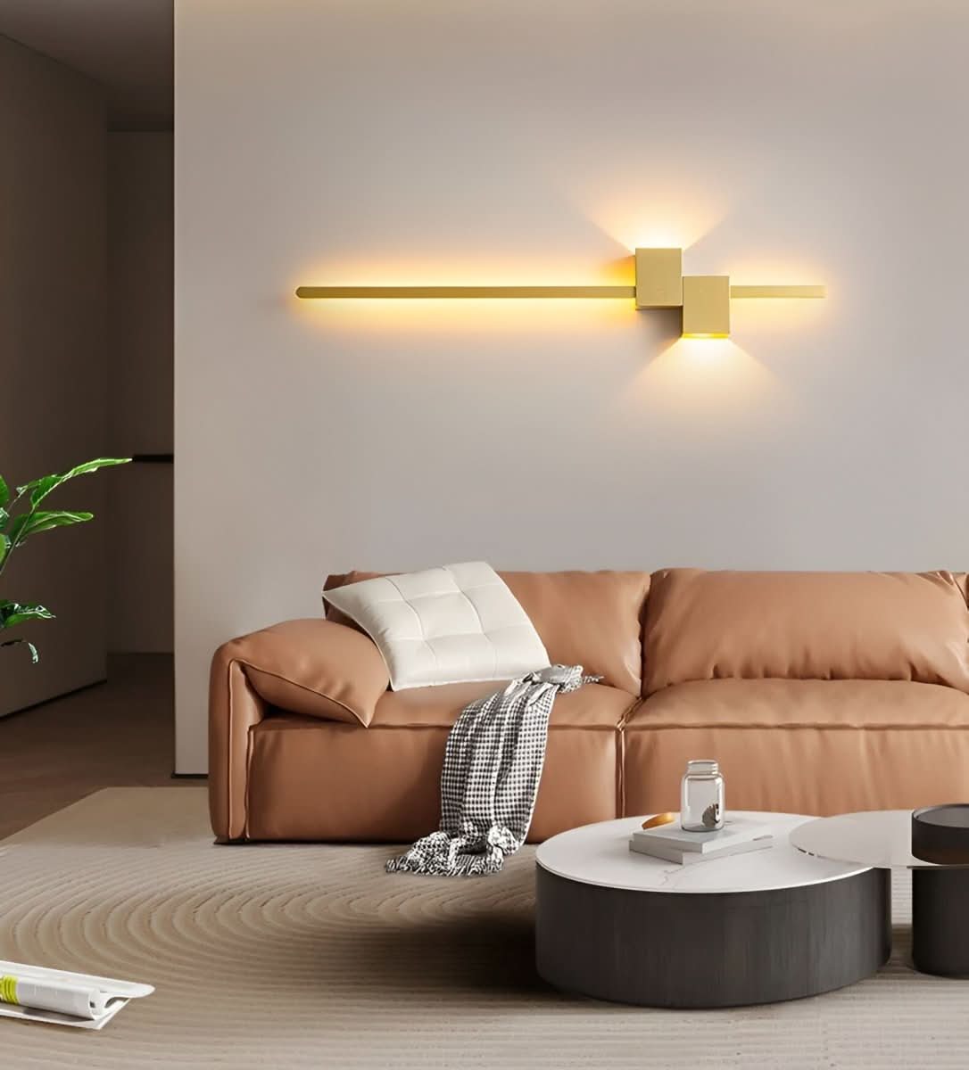 LED Wall Light Metal 24 in Minimalist Indirect Lighting Living Room Bedroom Hallway Accent Light | Thomler