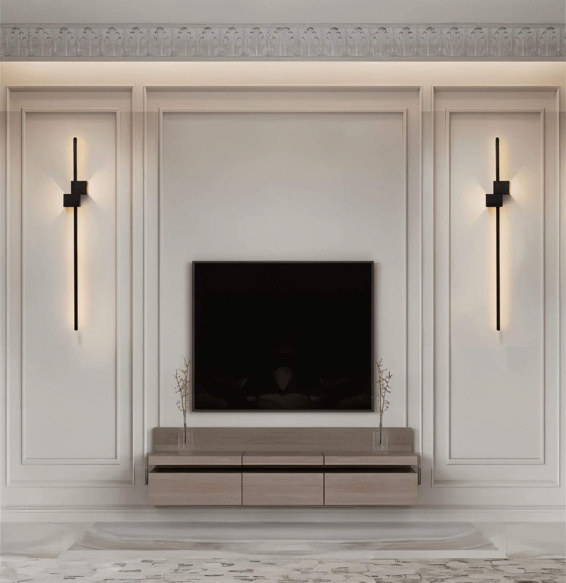 LED Wall Light Metal 24 in Minimalist Indirect Lighting Living Room Bedroom Hallway Accent Light | Thomler