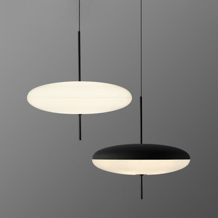 Polymer Plastic Suspension Lamp 11.8 in x 21.7 in White Indoor Ceiling Light Adjustable Hanging Height Modern Lighting Fixture | Thomler