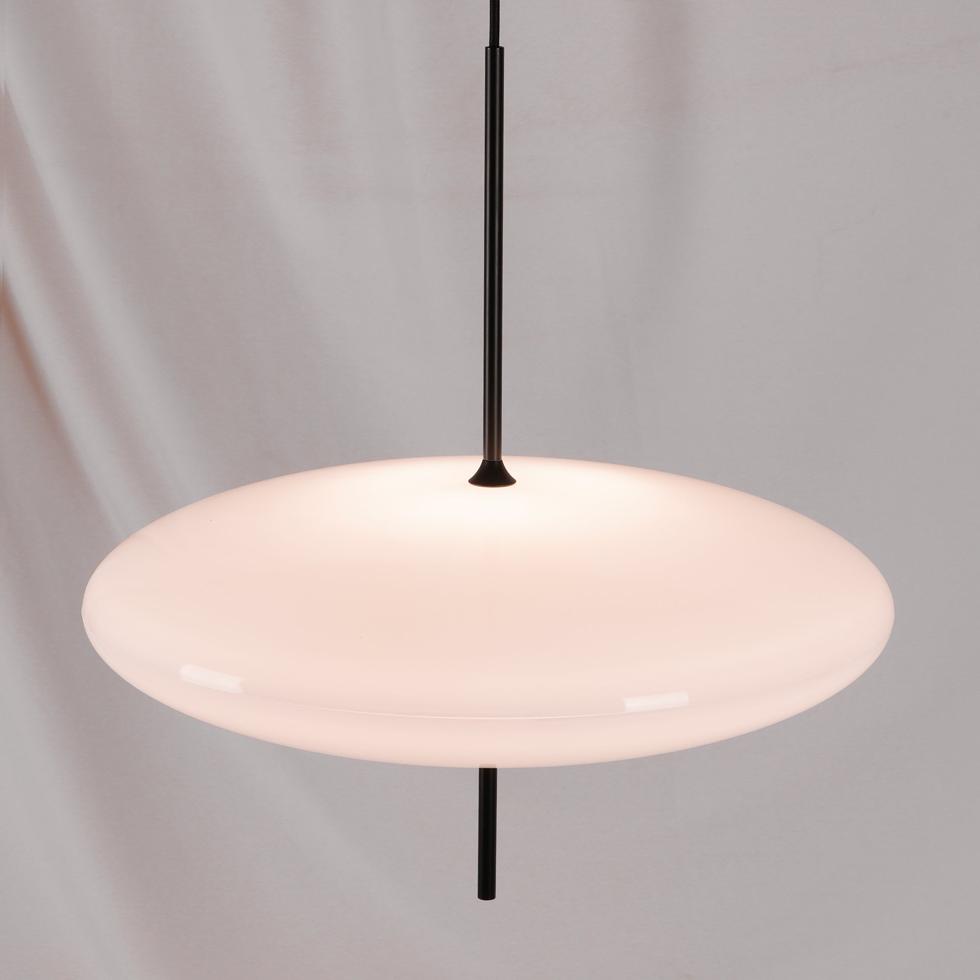 Polymer Plastic Suspension Lamp 11.8 in x 21.7 in White Indoor Ceiling Light Adjustable Hanging Height Modern Lighting Fixture | Thomler