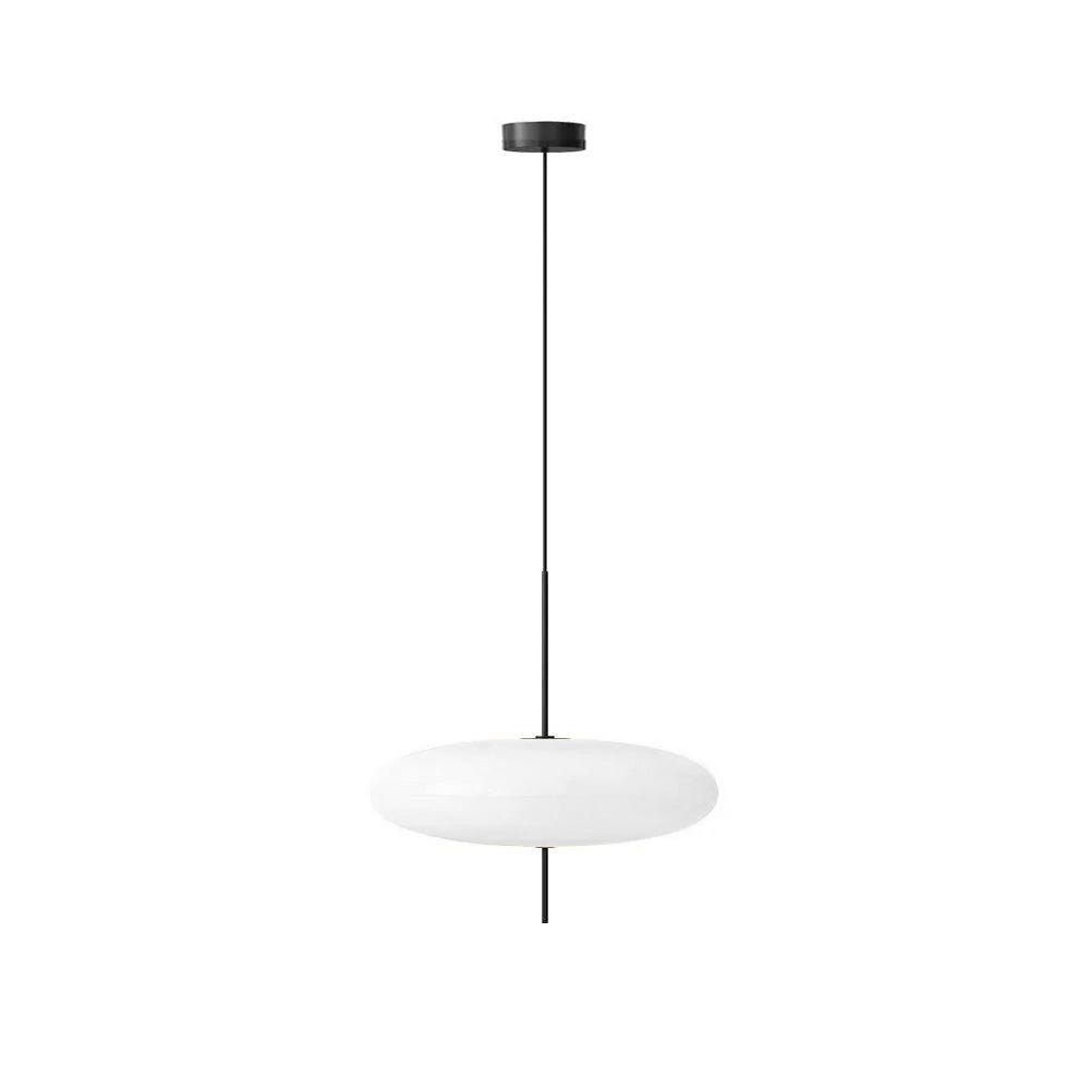 Polymer Plastic Suspension Lamp 11.8 in x 21.7 in White Indoor Ceiling Light Adjustable Hanging Height Modern Lighting Fixture | Thomler