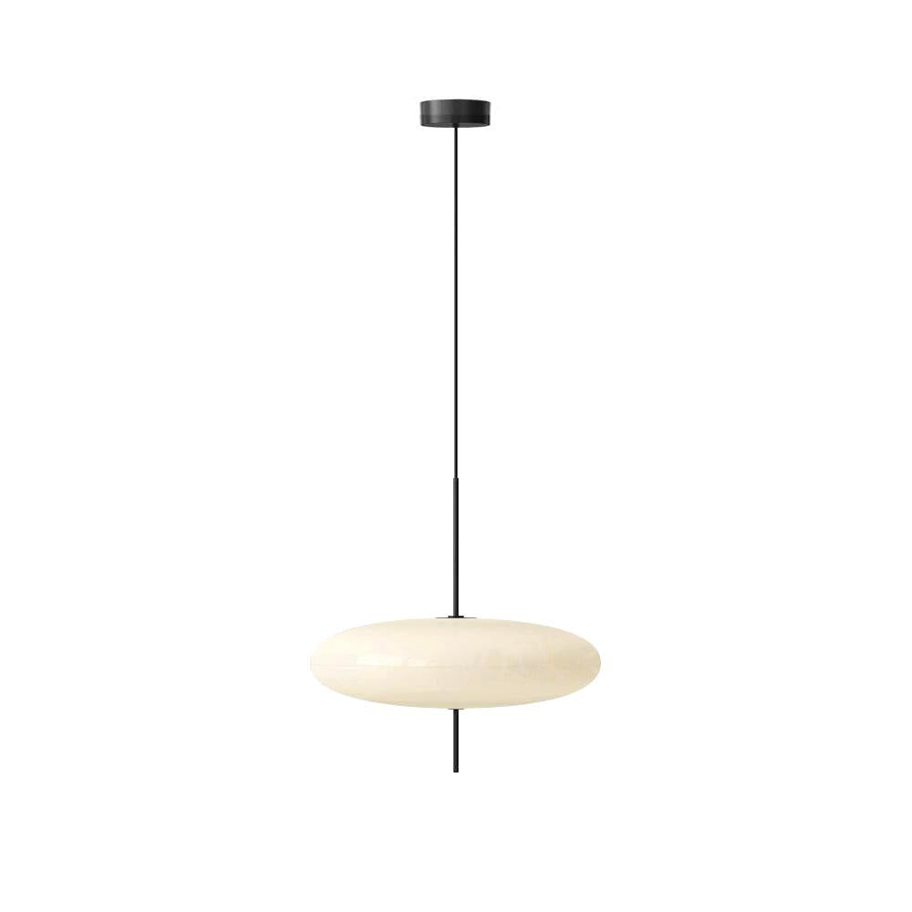 Polymer Plastic Suspension Lamp 11.8 in x 21.7 in White Indoor Ceiling Light Adjustable Hanging Height Modern Lighting Fixture | Thomler