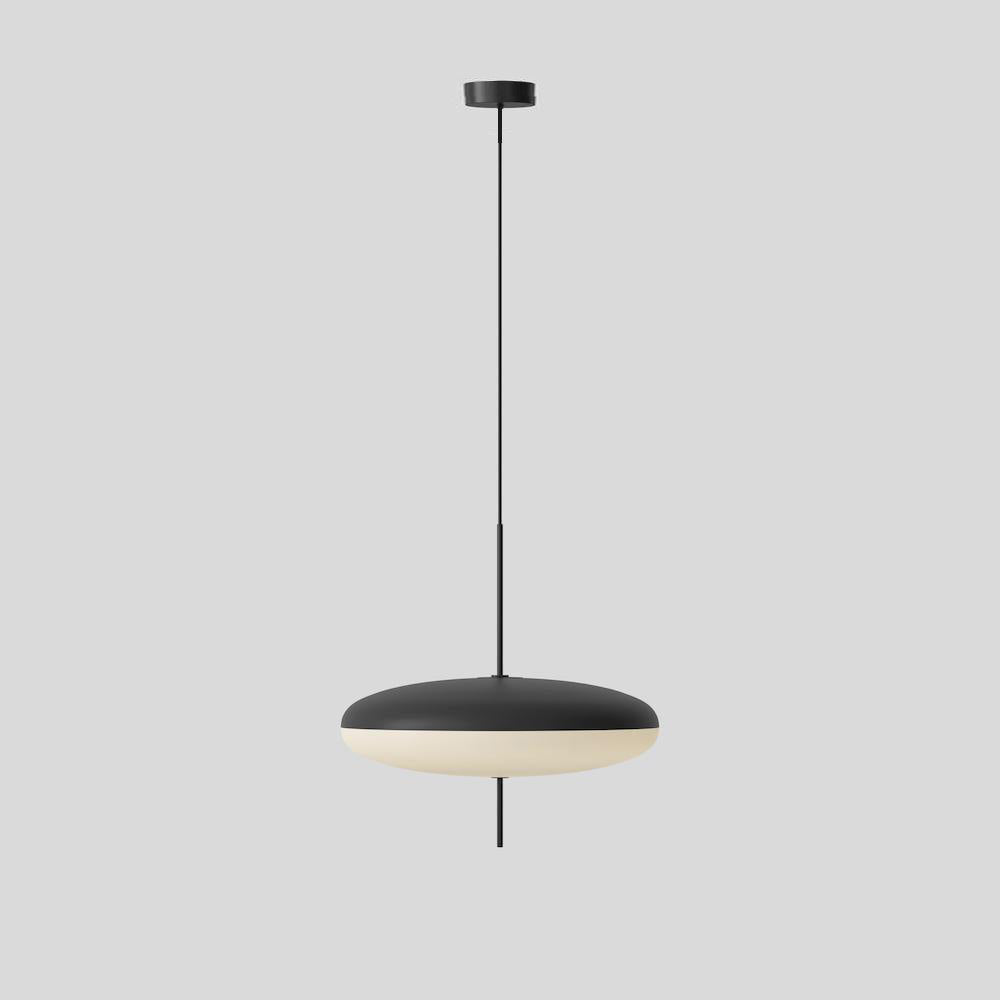 Polymer Plastic Suspension Lamp 11.8 in x 21.7 in White Indoor Ceiling Light Adjustable Hanging Height Modern Lighting Fixture | Thomler