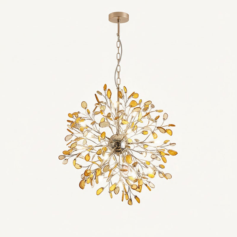 Pendant Light Natural Agate G4 58.0 cm Gold Living Room Dining Room Chandelier Multicolour Ceiling Hanging Light | Thomler