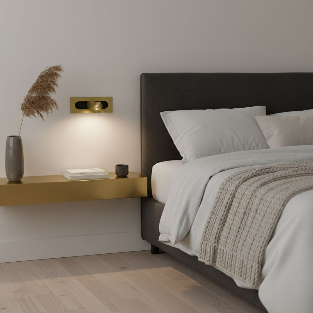 Aluminum Wall Reading Light 7.5 in Adjustable LED Bedside Bedroom Directional Lamp Flush Mount Push Switch | Thomler