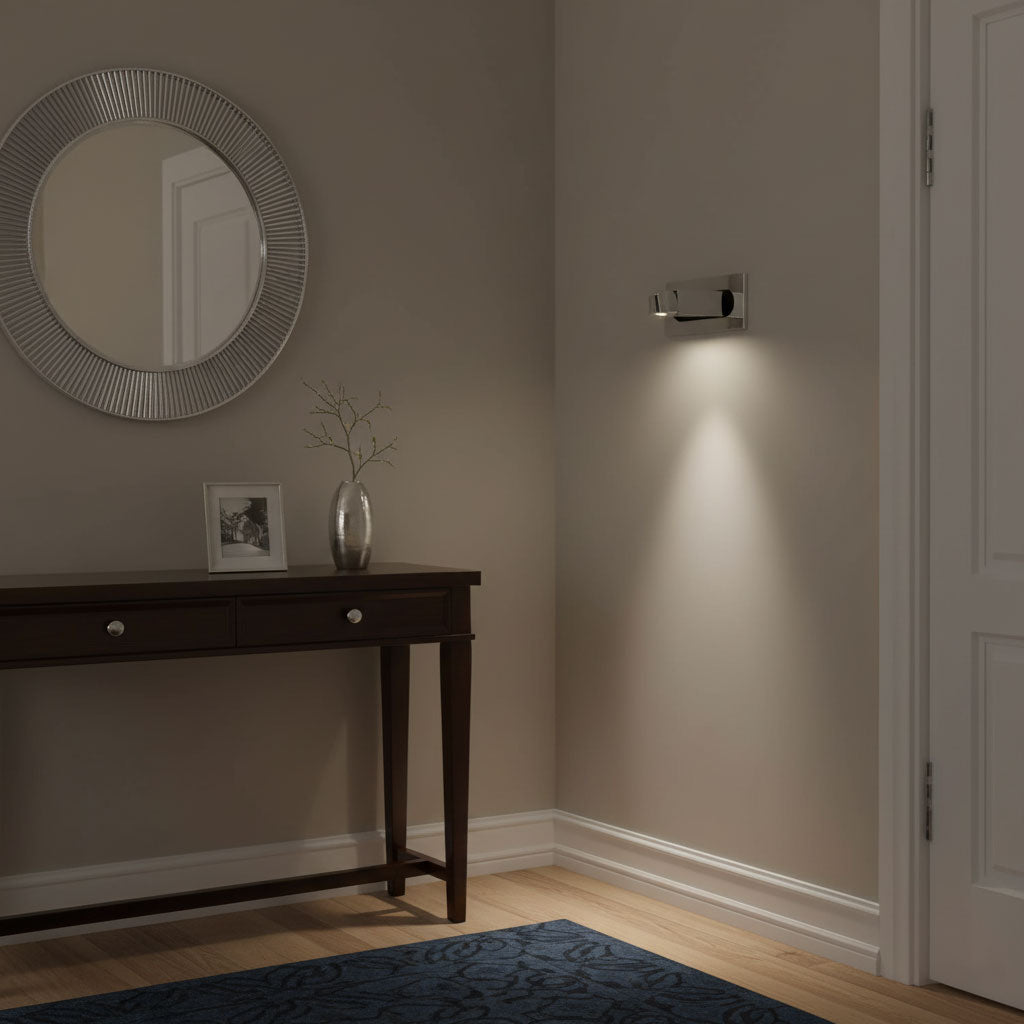 Aluminum Wall Reading Light 7.5 in Adjustable LED Bedside Bedroom Directional Lamp Flush Mount Push Switch | Thomler