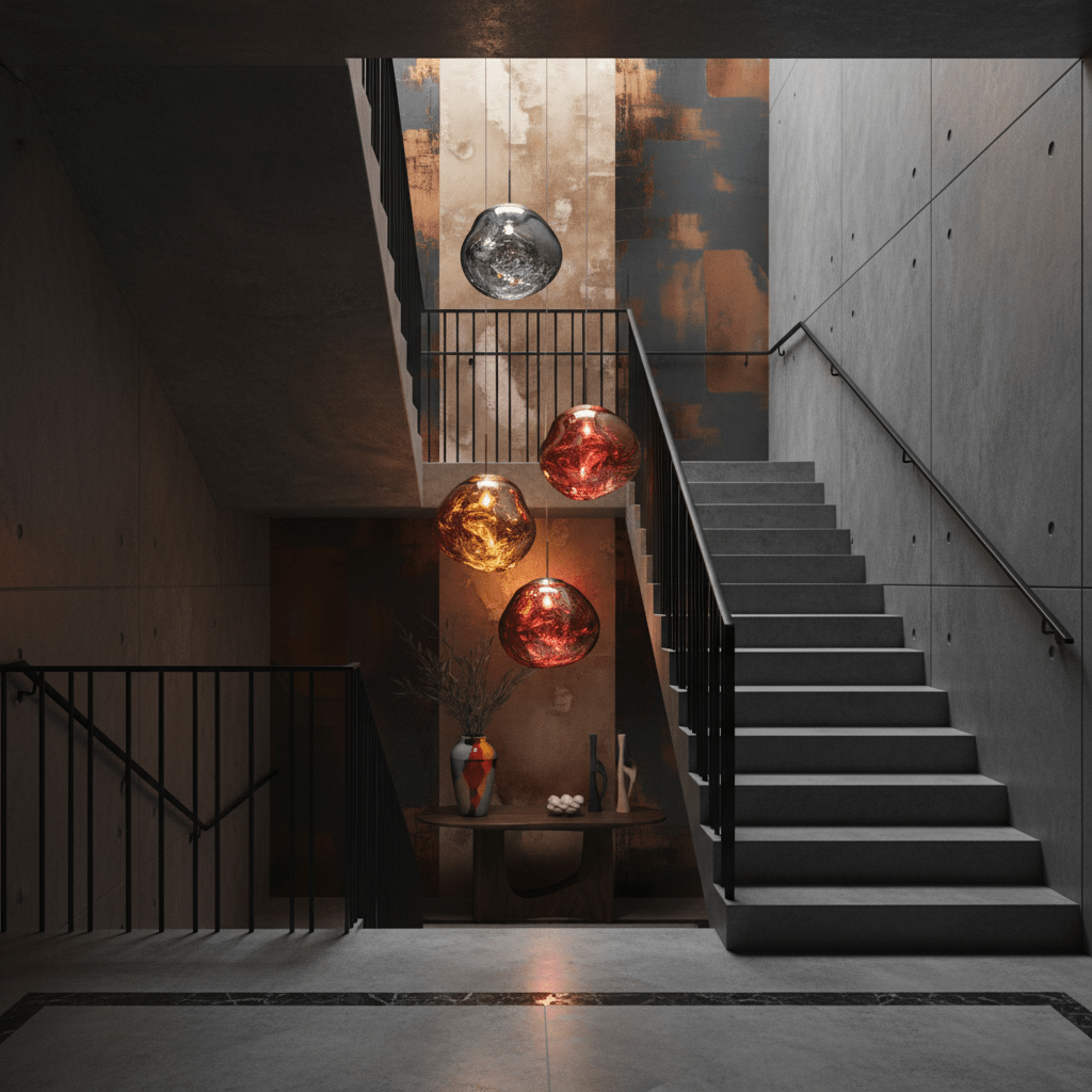 Modern Lava Pendant Lamp 7 in Copper Chrome Gold Ceiling Dining Lighting Mirror Effect Hanging Fixture | Thomler