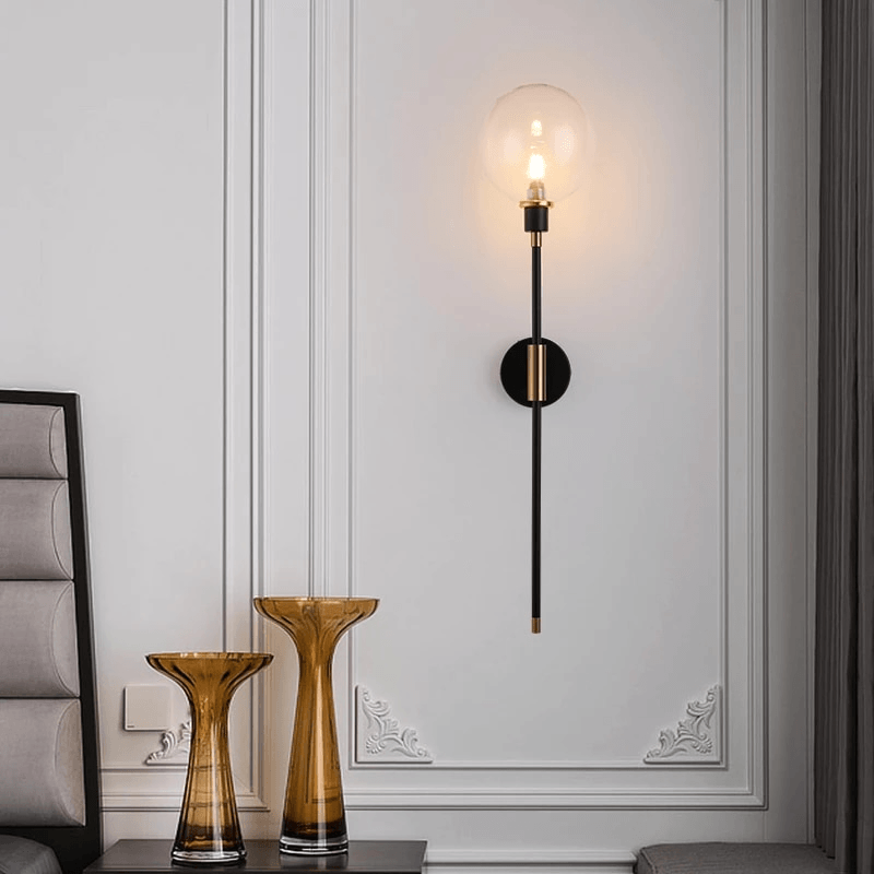 Contemporary Glass Shade LED Fixture Gray Amber Clear Finishes for Hallway Bedroom Entryway Living Room Bathroom | Thomler