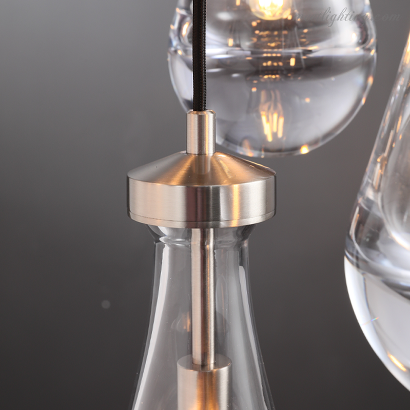 Cascading Glass Globe Chandelier – Dimmable LED Brass Fixture for Dining Room & Foyer – 18 to 60 Inch Multi-Light Statement Piece | Thomler