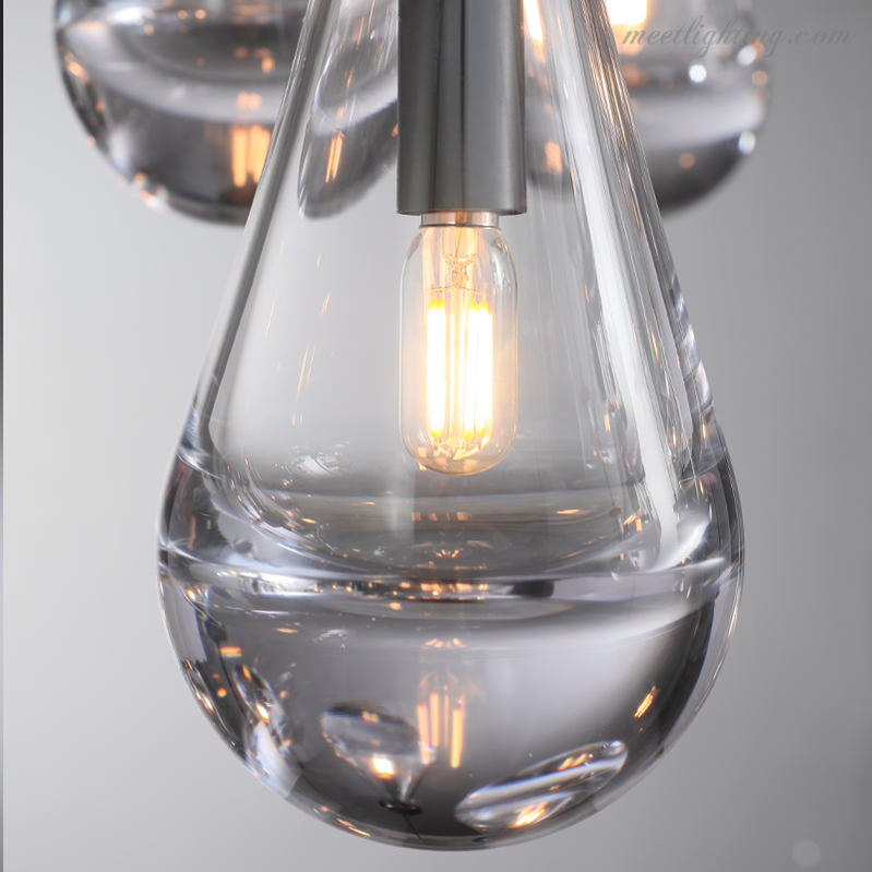 Cascading Glass Globe Chandelier – Dimmable LED Brass Fixture for Dining Room & Foyer – 18 to 60 Inch Multi-Light Statement Piece | Thomler