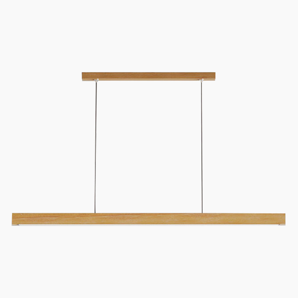 Pendant Light Wood Linear 39.4 in Adjustable Kitchen Island Dining Table Ceiling Lamp Warm White Neutral | Thomler