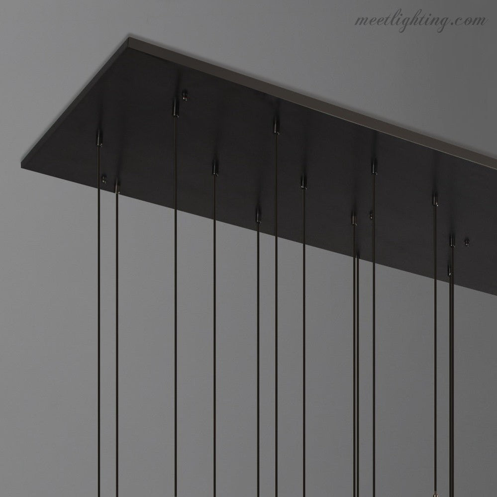 Linear Glass Teardrop Fixture Brass Nickel Black Finish LED Dining Room Bedroom Living Room Restaurant Hotel Ceiling Statement Light | Thomler