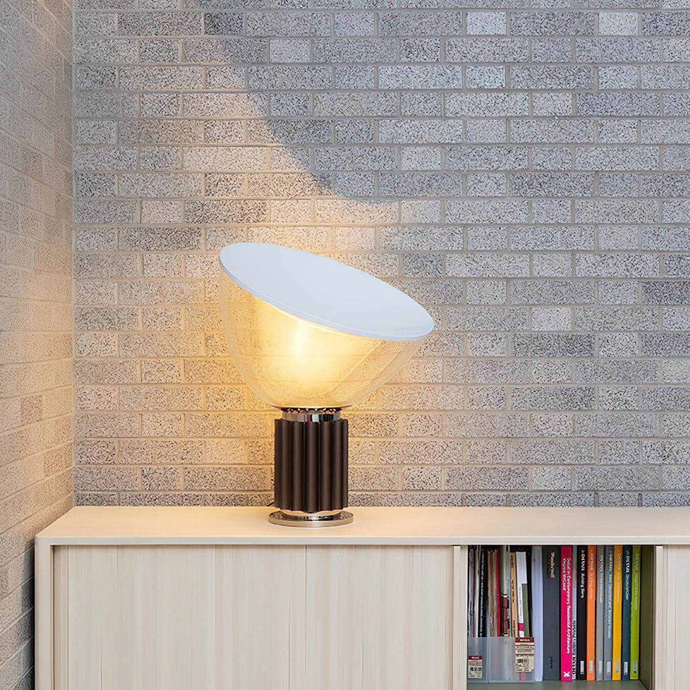 Table Lamp Glass 19.5 in x 25.4 in Adjustable Living Room Bedroom Office Lighting Soft Diffused Glow Modern Home Decor | Thomler