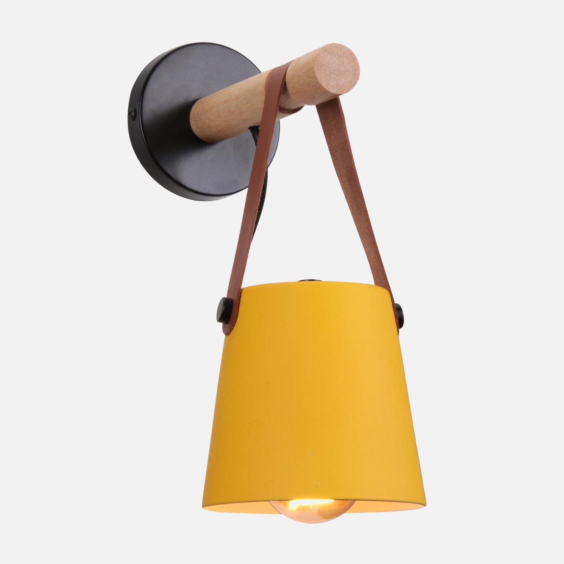 Wall Lamp Wood Iron E27 20.0 cm Black Bedroom Reading Industrial Lighting Fixture | Thomler