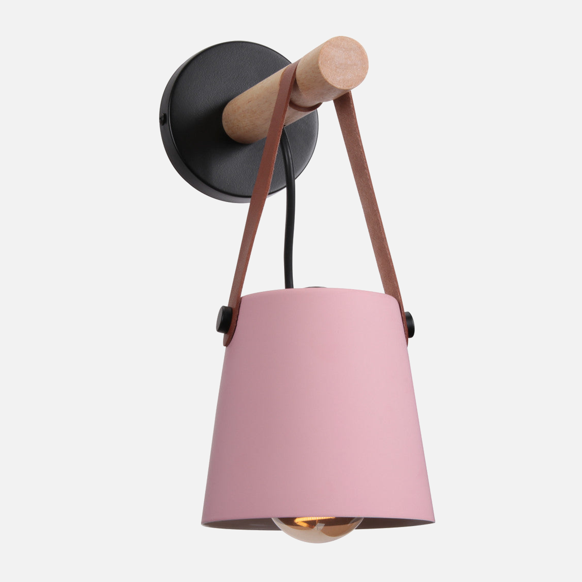 Wall Lamp Wood Iron E27 20.0 cm Black Bedroom Reading Industrial Lighting Fixture | Thomler