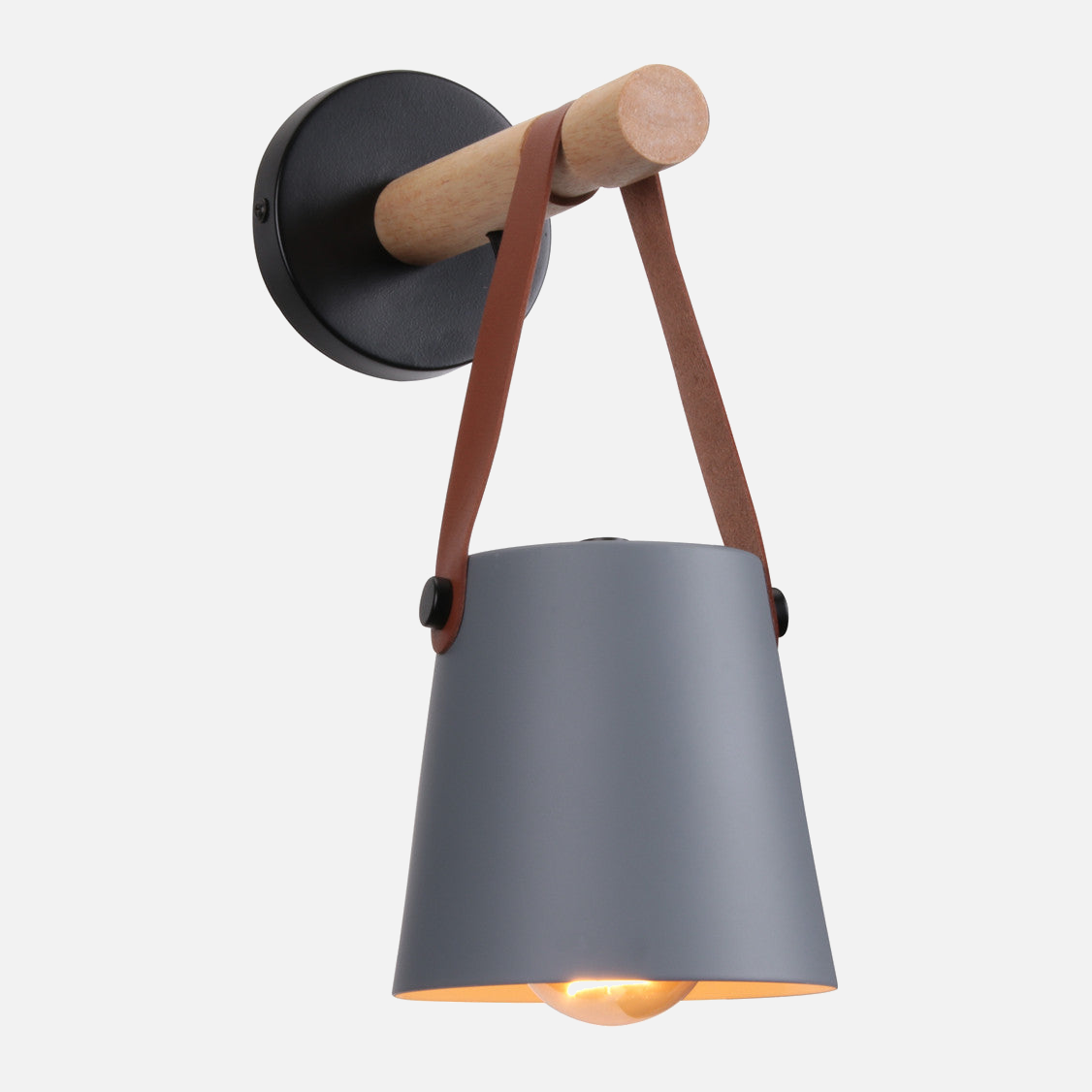 Wall Lamp Wood Iron E27 20.0 cm Black Bedroom Reading Industrial Lighting Fixture | Thomler