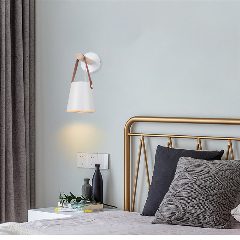 Wall Lamp Wood Iron E27 20.0 cm Black Bedroom Reading Industrial Lighting Fixture | Thomler