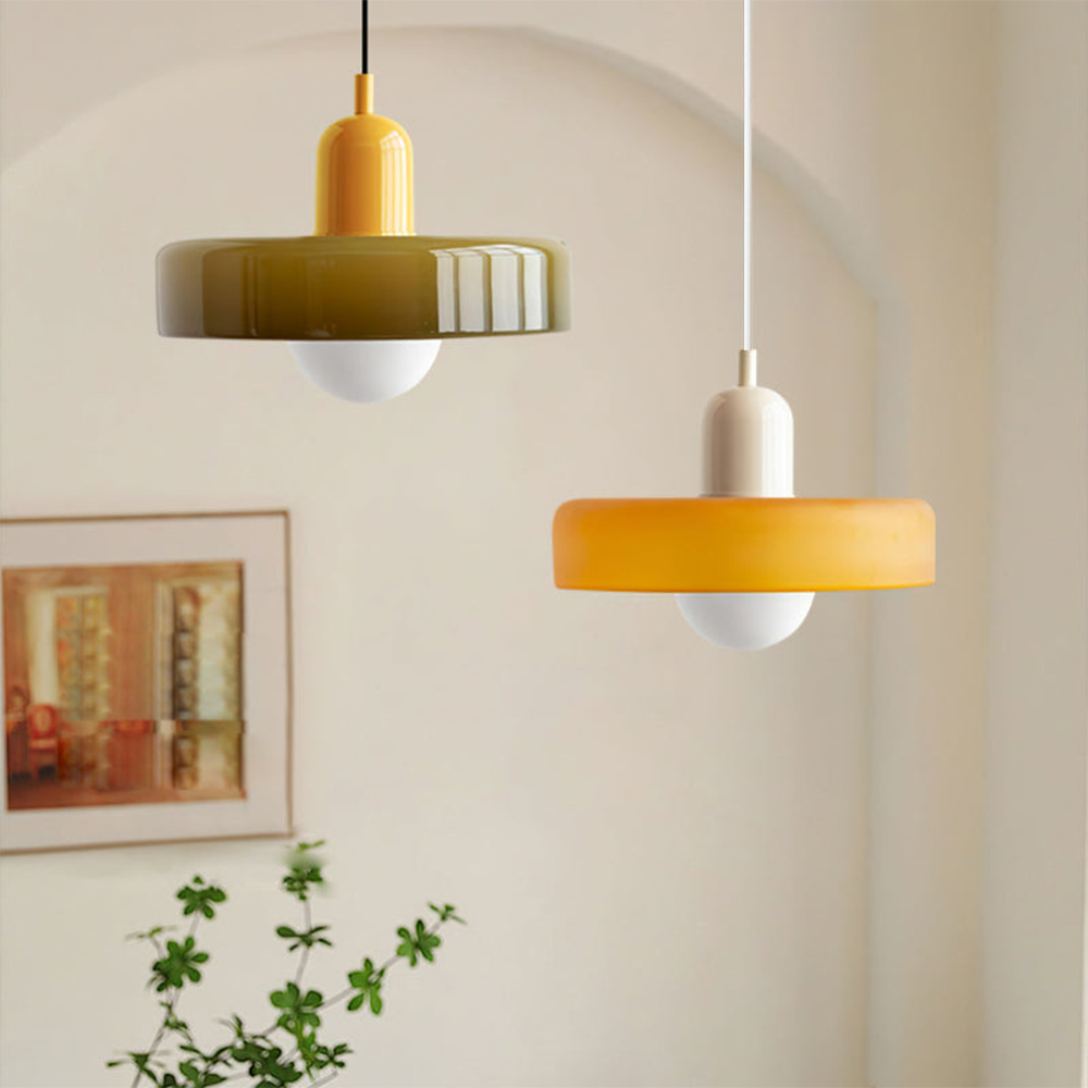 Pendant Light Glass Shade G9 15W Retro Kitchen Dining Room Hanging Ceiling Lamp Colourful Modern Interior Lighting | Thomler