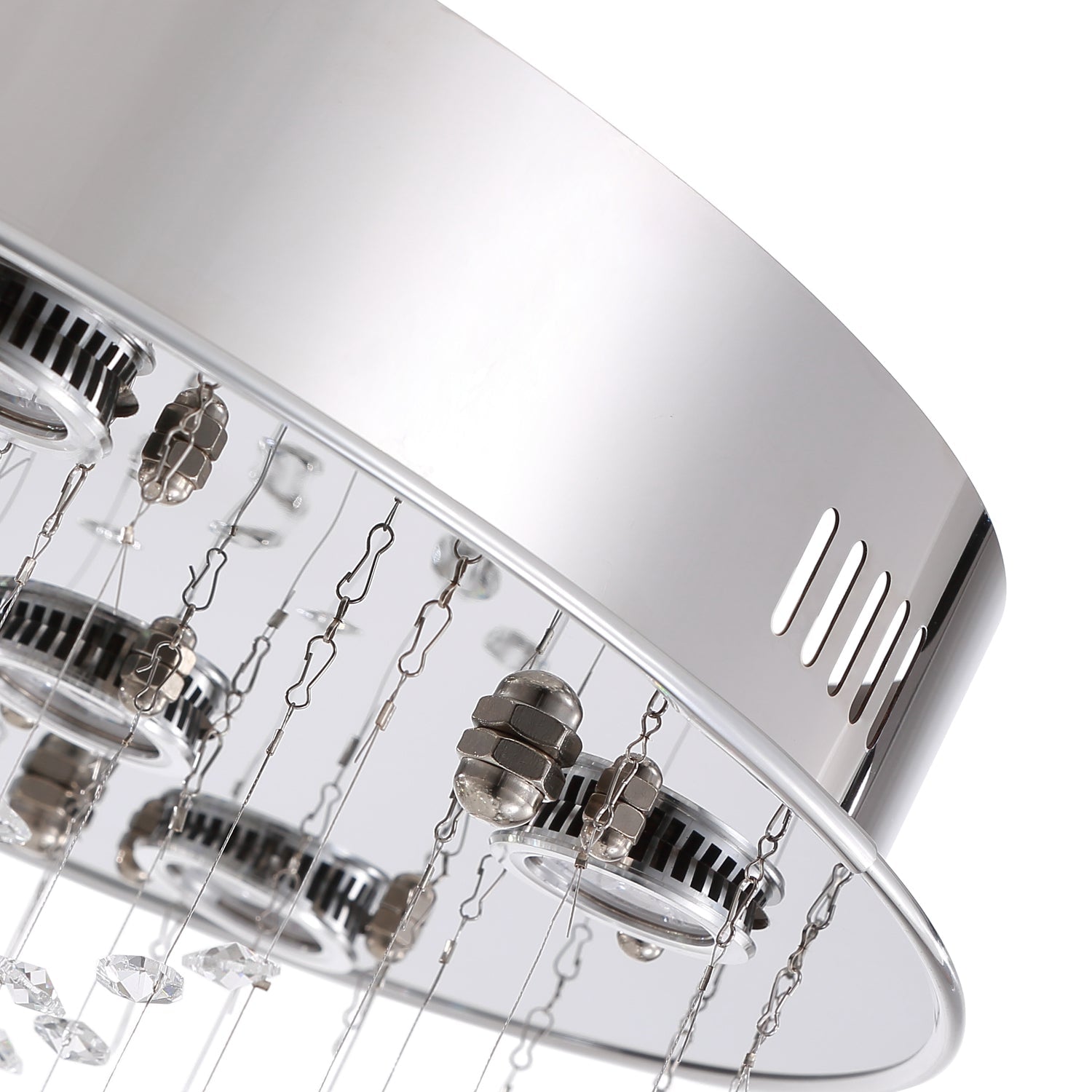 Sparkling Tiered Crystal Ceiling Light Fixture 9-Socket Chrome Finish for Dining Room Bedroom Living Room Contemporary Semi-Flush Mount | Thomler