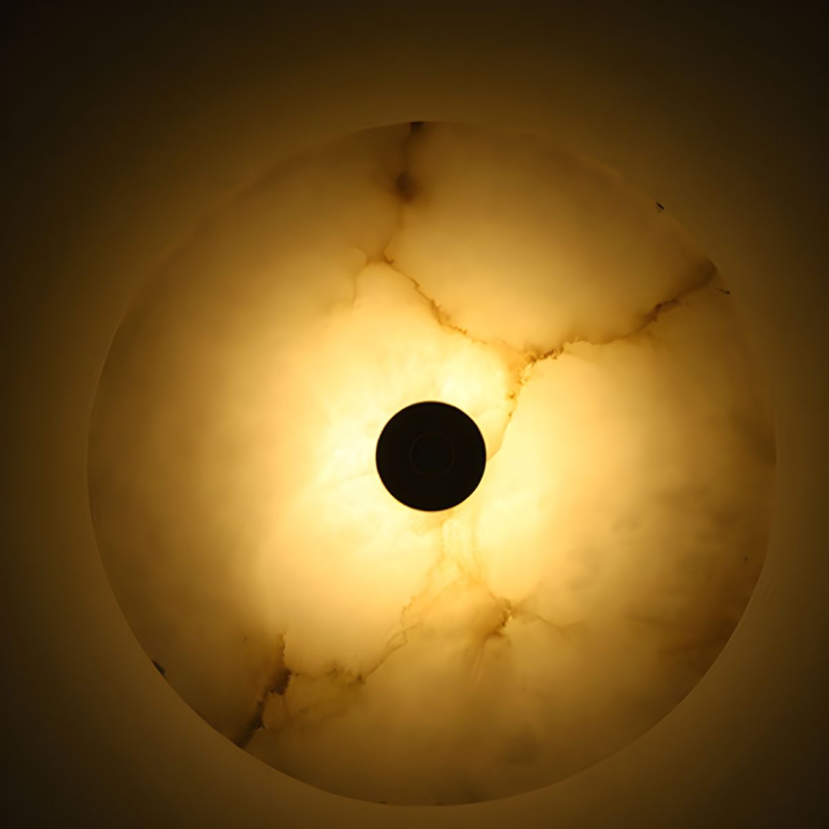 Wall Lamp Alabaster Stone 12.6 in LED Warm Light Indoor Bedroom Hallway Modern Round Marble Sconce Ambient Lighting Fixture | Thomler