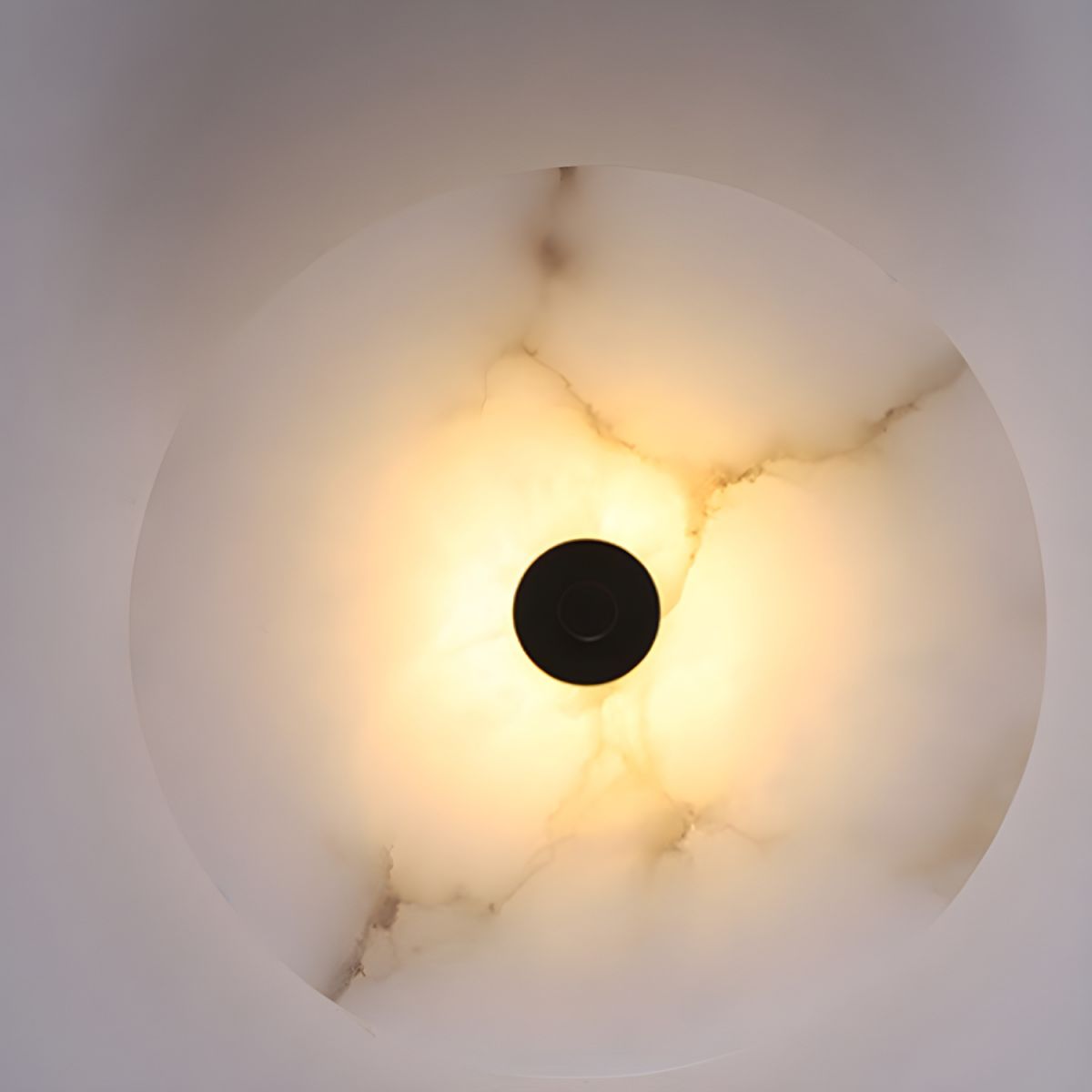 Wall Lamp Alabaster Stone 12.6 in LED Warm Light Indoor Bedroom Hallway Modern Round Marble Sconce Ambient Lighting Fixture | Thomler