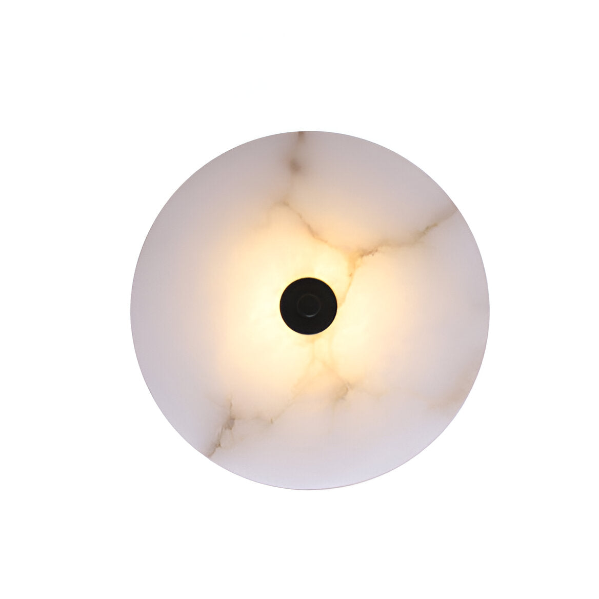Wall Lamp Alabaster Stone 12.6 in LED Warm Light Indoor Bedroom Hallway Modern Round Marble Sconce Ambient Lighting Fixture | Thomler