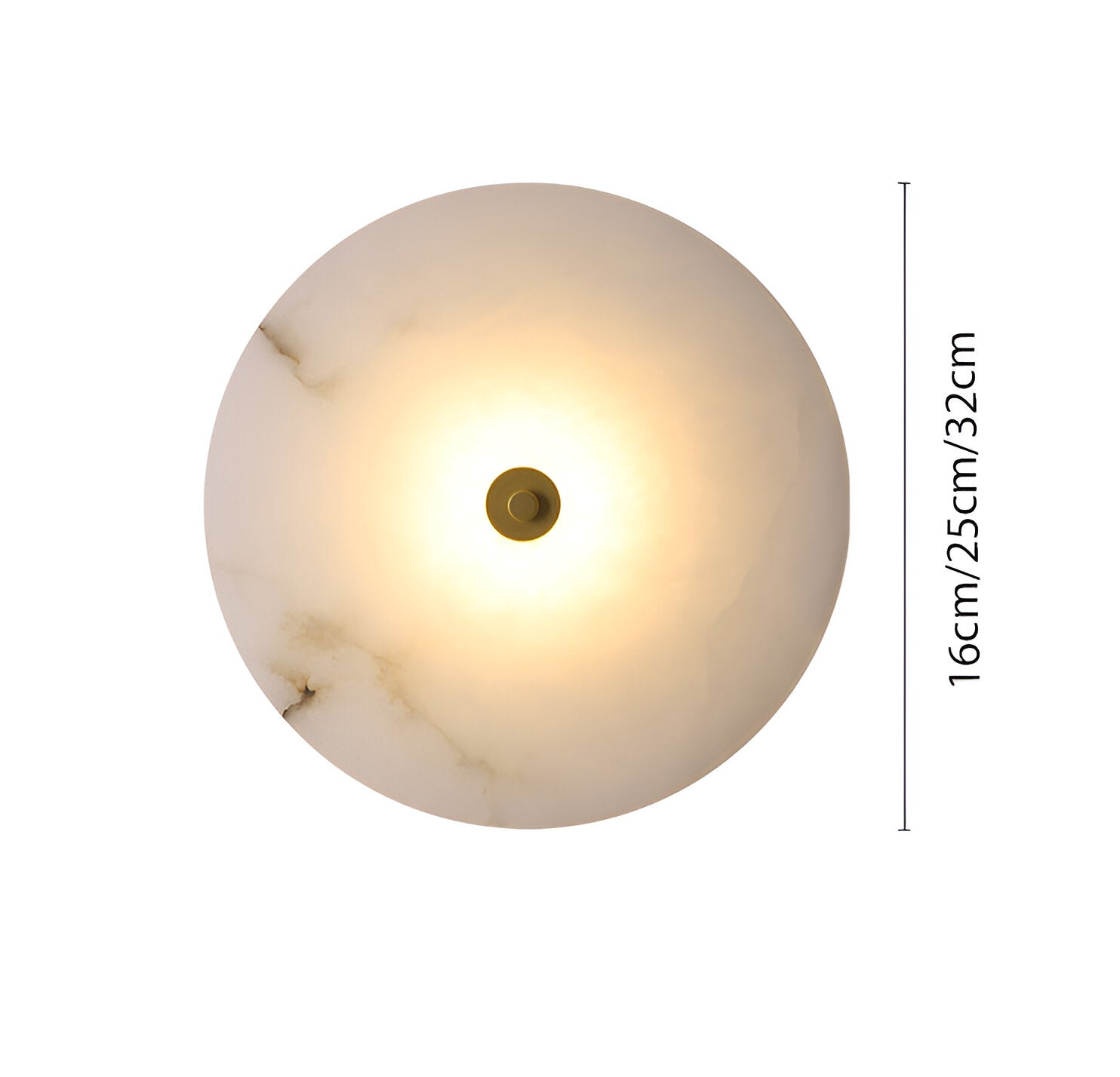 Wall Lamp Alabaster Stone 12.6 in LED Warm Light Indoor Bedroom Hallway Modern Round Marble Sconce Ambient Lighting Fixture | Thomler